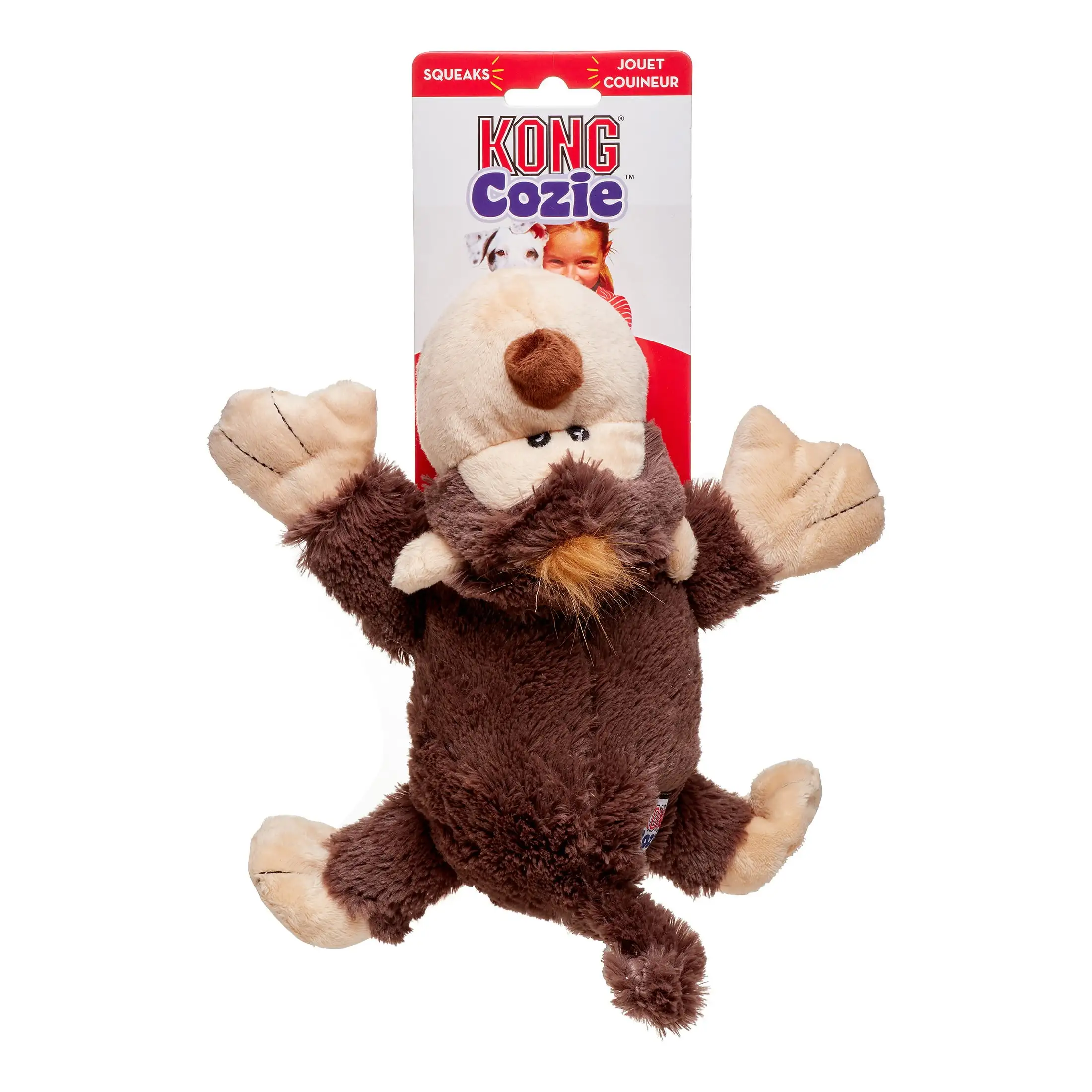 KONG Cozie Plush Spunky the Monkey Dog Toy. Small