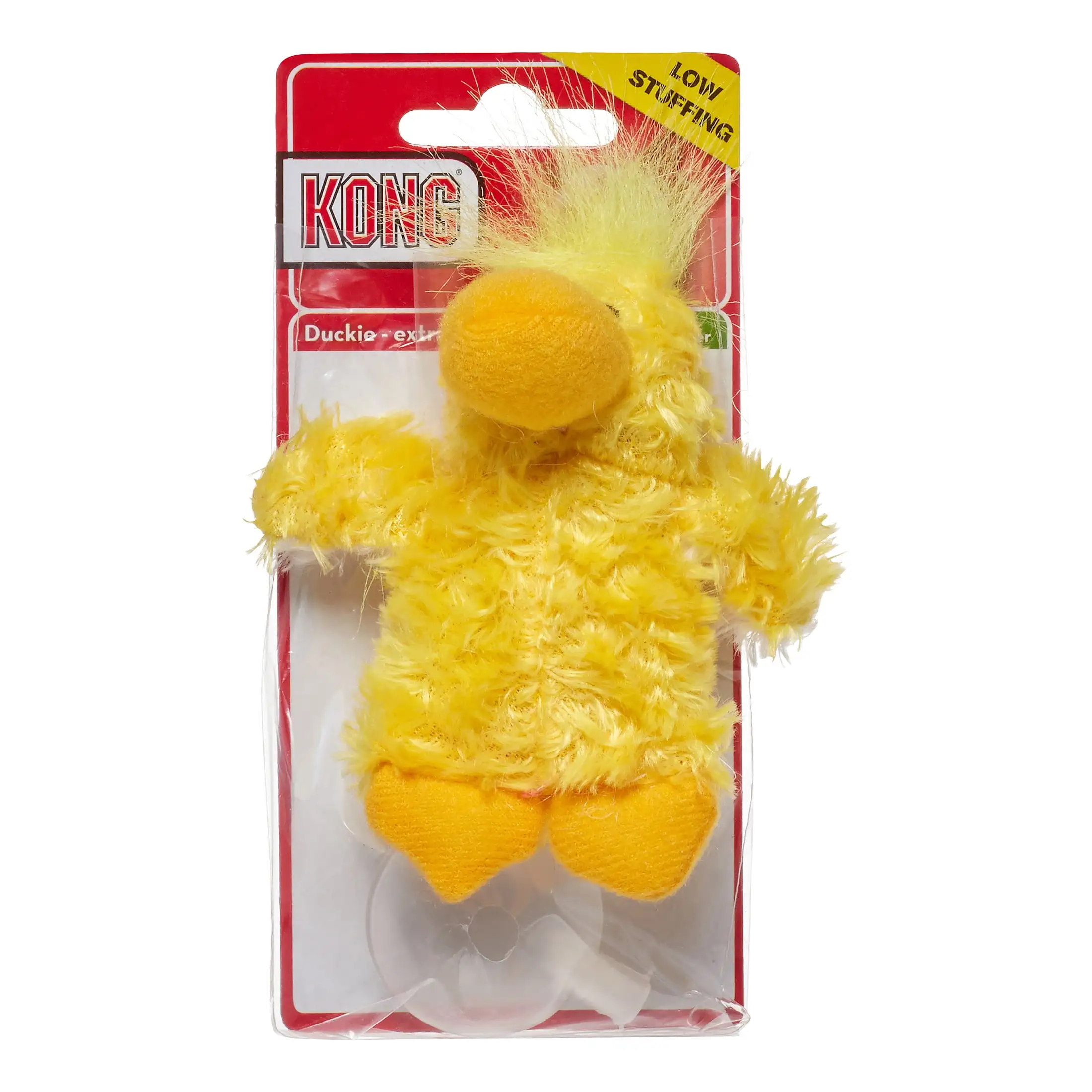 KONG Duck Low Stuffing Plush Dog Toy. Extra Small. Yellow