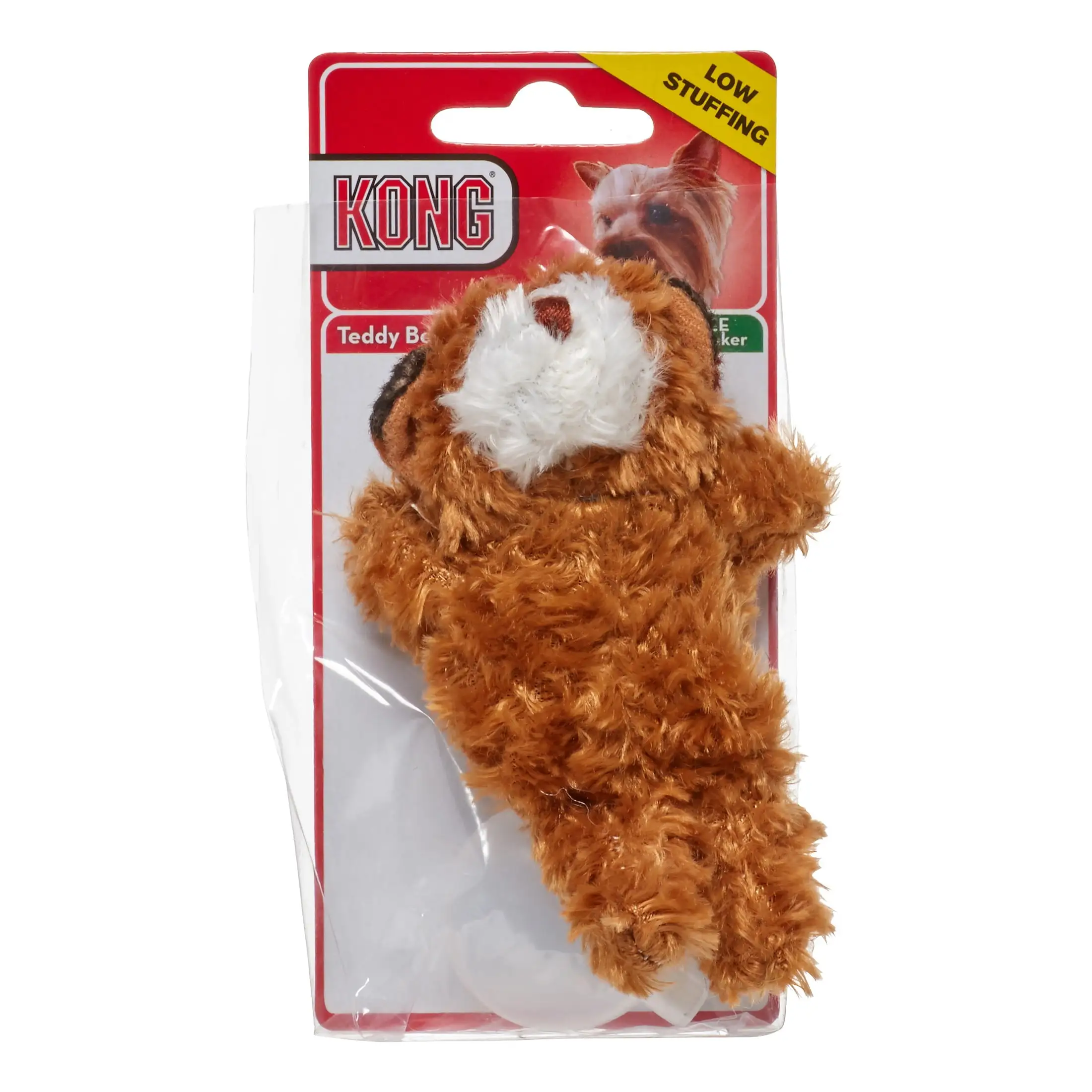 KONG Plush Teddy Bear Dog Toy with Squeaker. Extra Small