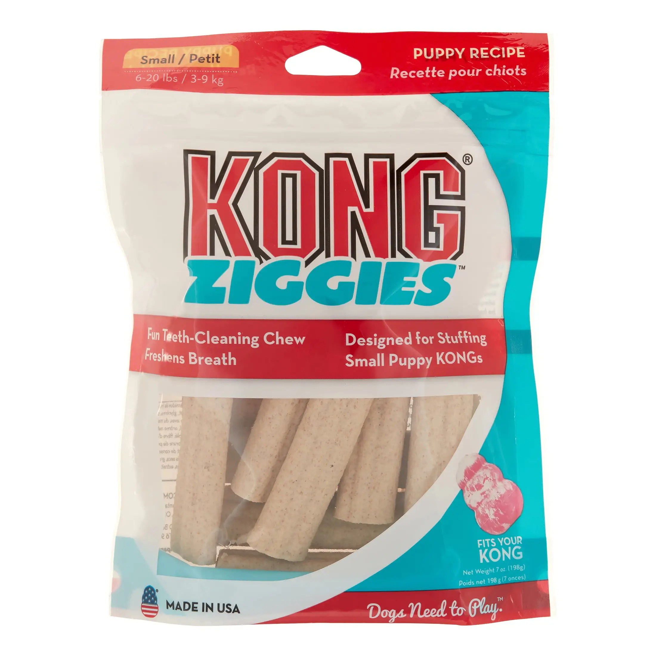 KONG Ziggies Small Puppy Recipe Dental Dog Treats. 7 Oz