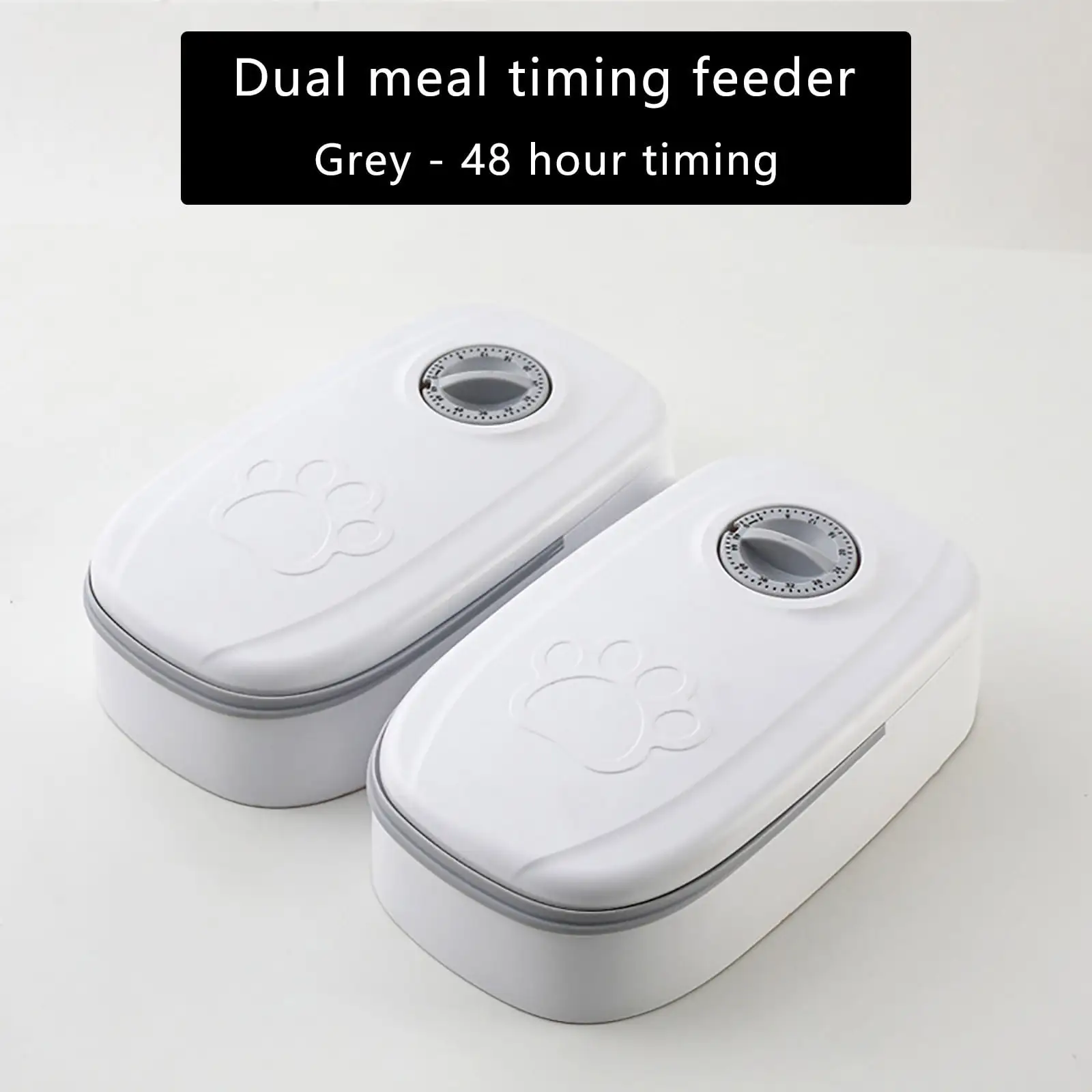 KQJQS Automatic Cat Feeder with Timer - Pet Feeder with Portion Control and Timer for Dry or Semi-Moist Food - Food Dispenser for Cats and Dogs