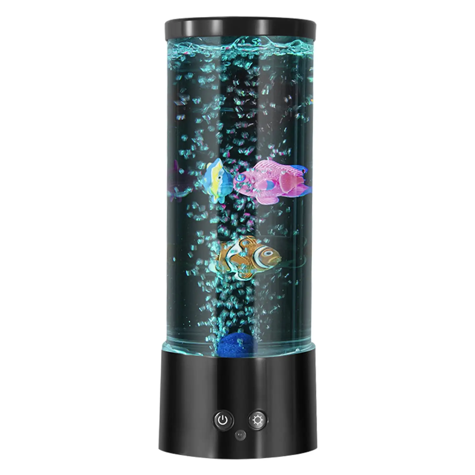 KQJQS Remote Control LED Fish Lava Lamp - Mini Bubble Lamp with Multi-Color Changing Aquarium Light. Perfect Aquarium Decorative Lamp