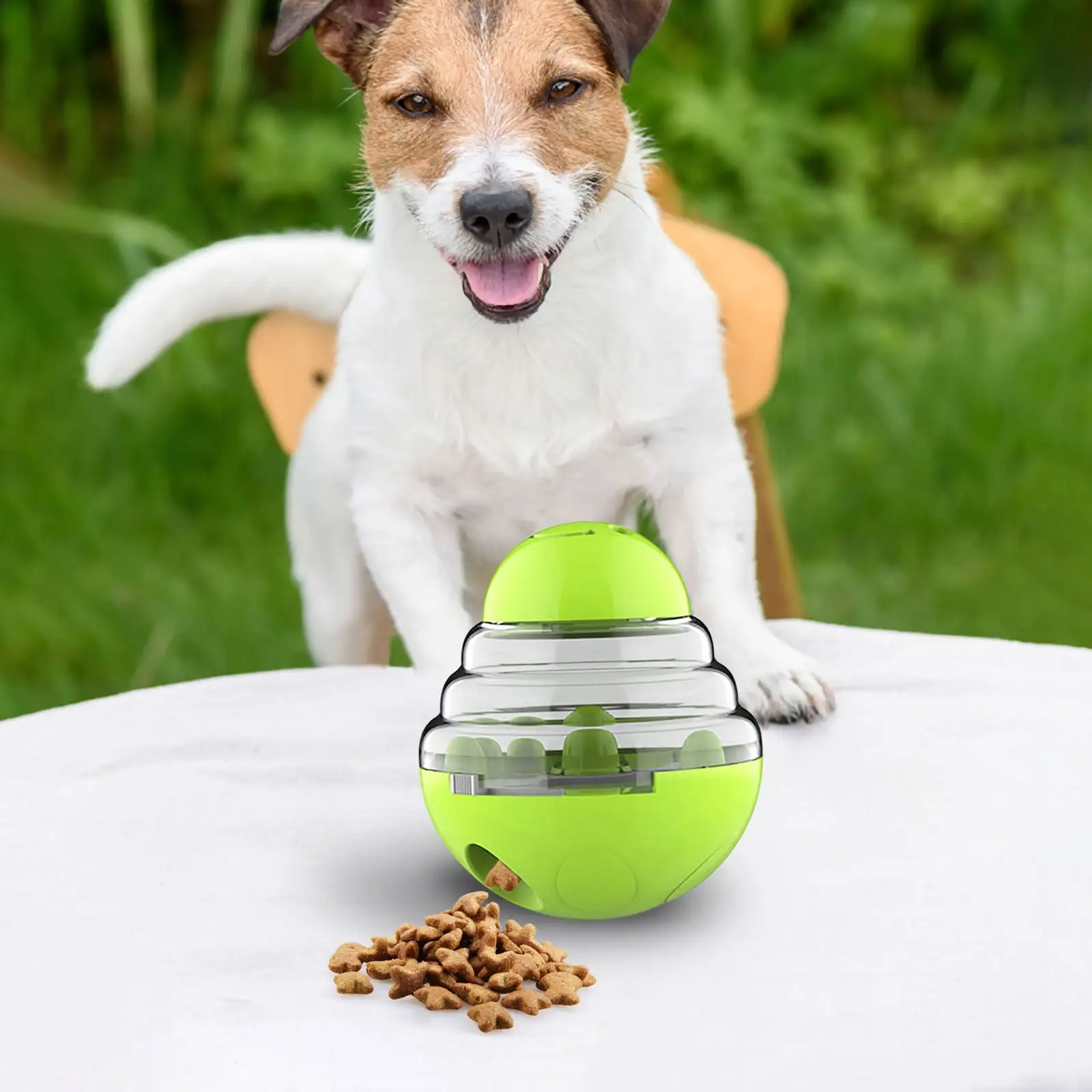 KQJQS Tumbler Pet Toy. Dog Leaky Food Toy Interactive Dog Cat Toy Food Treat Dispensing Toys. Slow Feeder Treat Ball(Green)