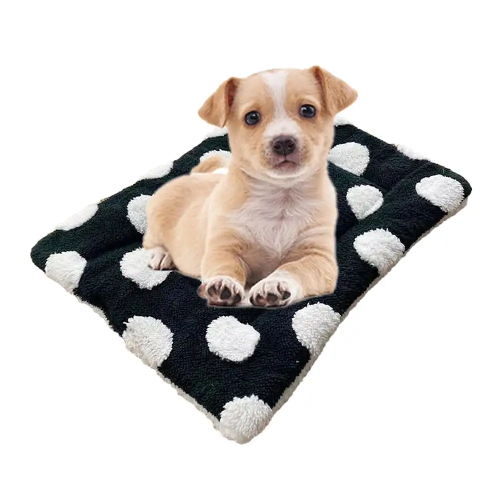 KYAIGUO Cat Beds Pet Bed Fall & Winter Thickened Pet Dog Puppy Bed with Fashion Spotted Washable Crate Mat for Large Medium Small Dogs