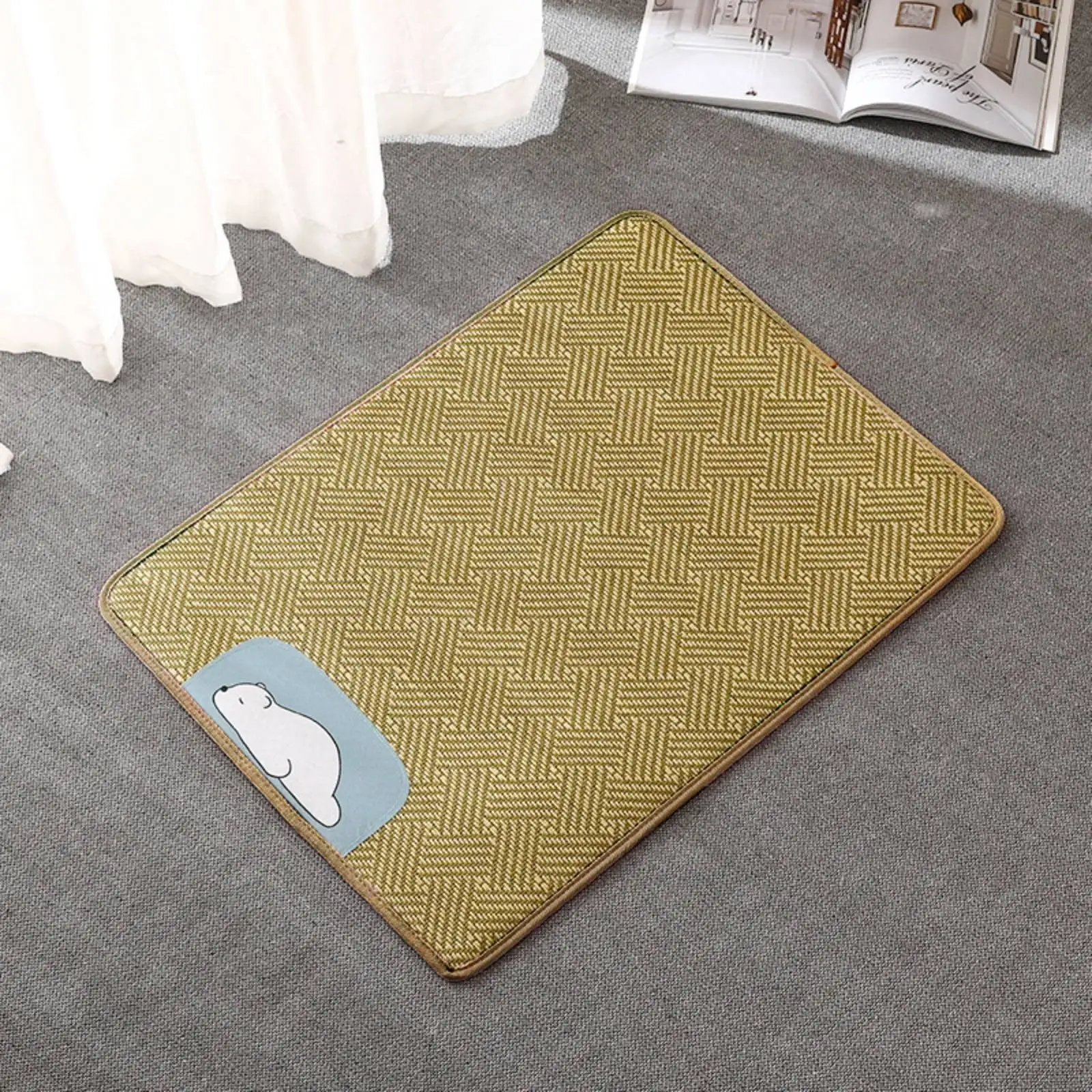 Kaimada Summer Cool Anti-heat Kennel Mat Cat Ice Mat Pet Supplies Pet Mat Non-Slip Rattan Mat