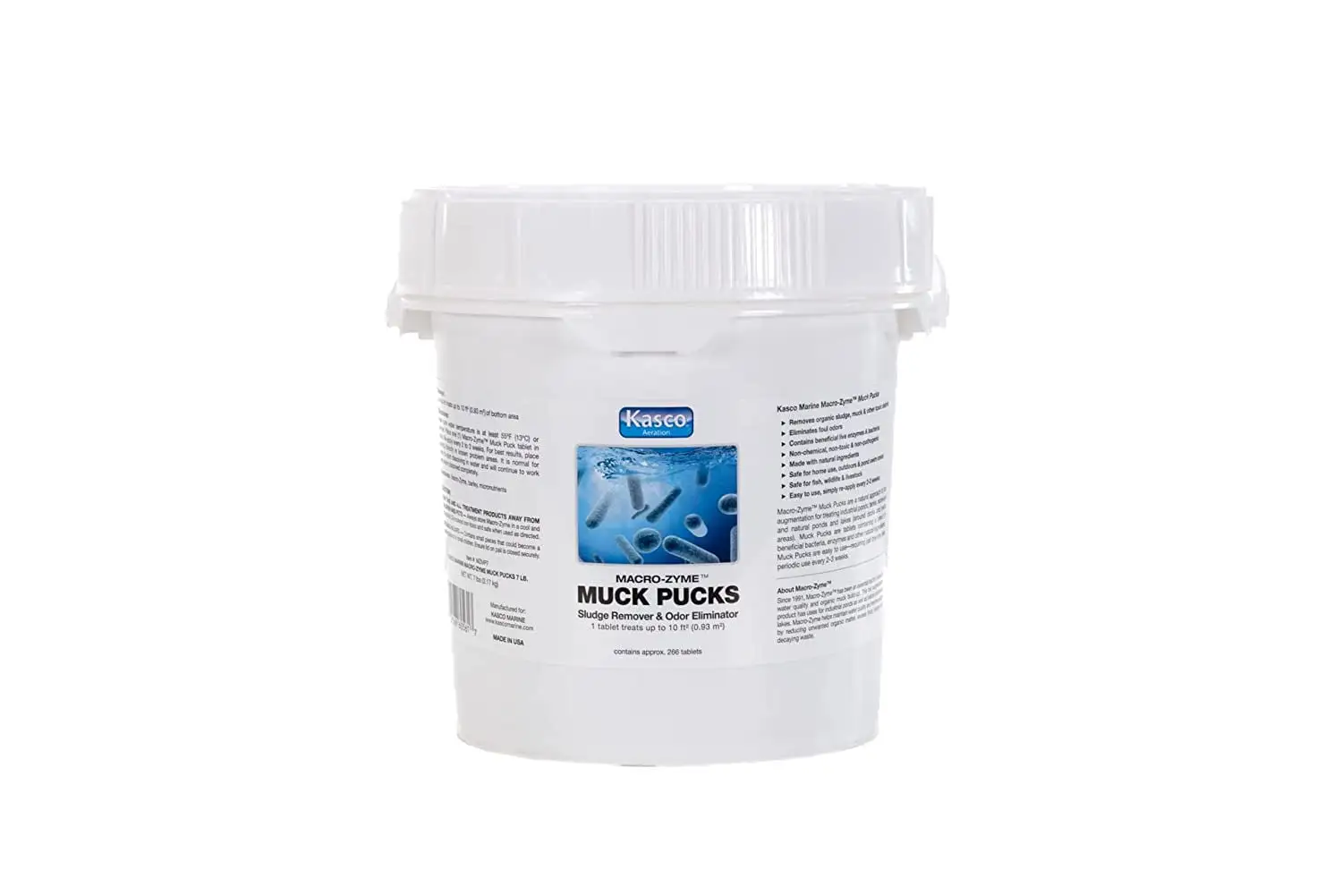 Kasco Pond Probiotic Macro Zyme Muck Pucks Pond Muck Tablets | Muck Remover for Ponds. Lakes & Tanks | Pond Cleaner Treats 10 sq. ft. per Puck 7lbs.