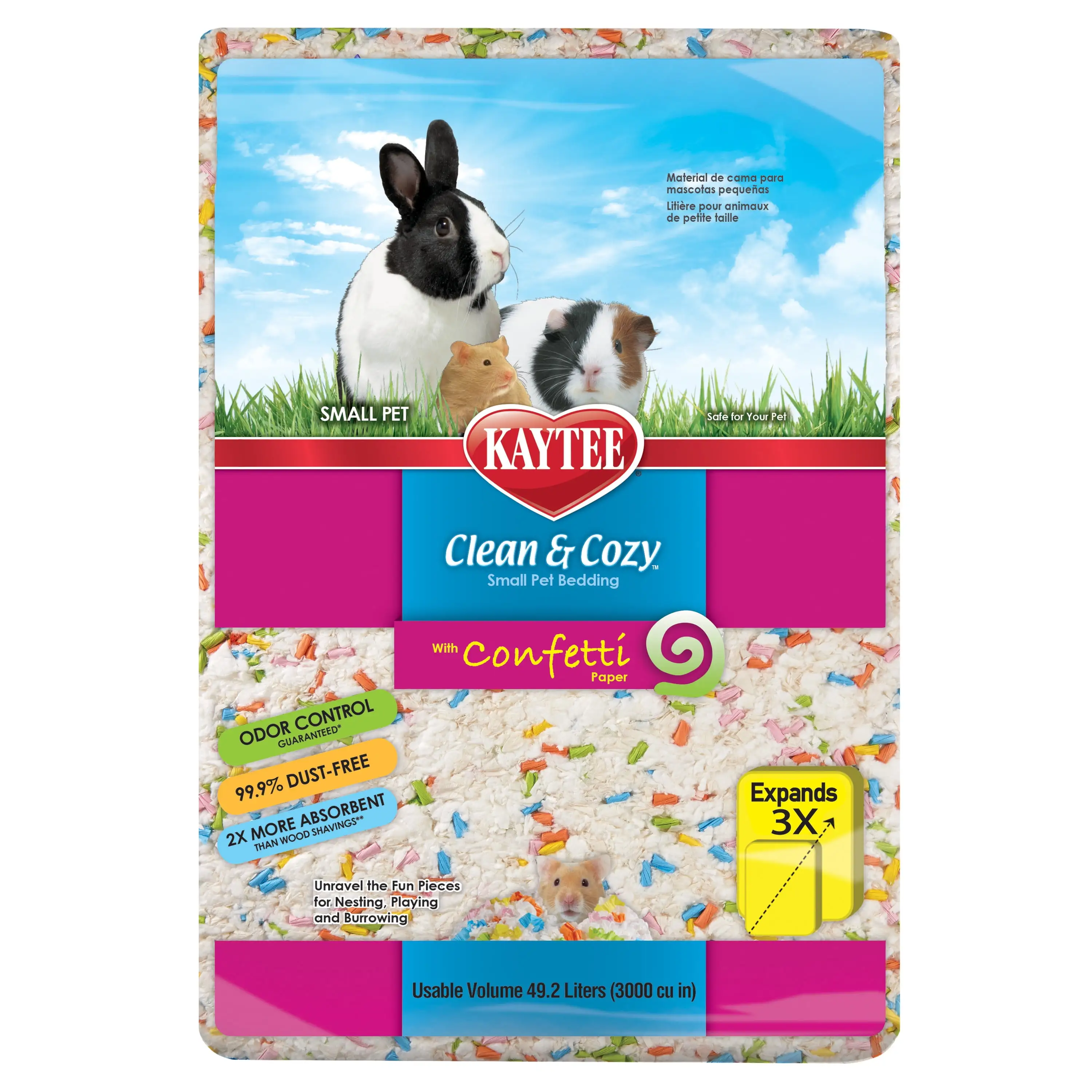 Kaytee Clean & Cozy Confetti Bedding For Pet Guinea Pigs. Rabbits. Hamsters & More. 49.2L