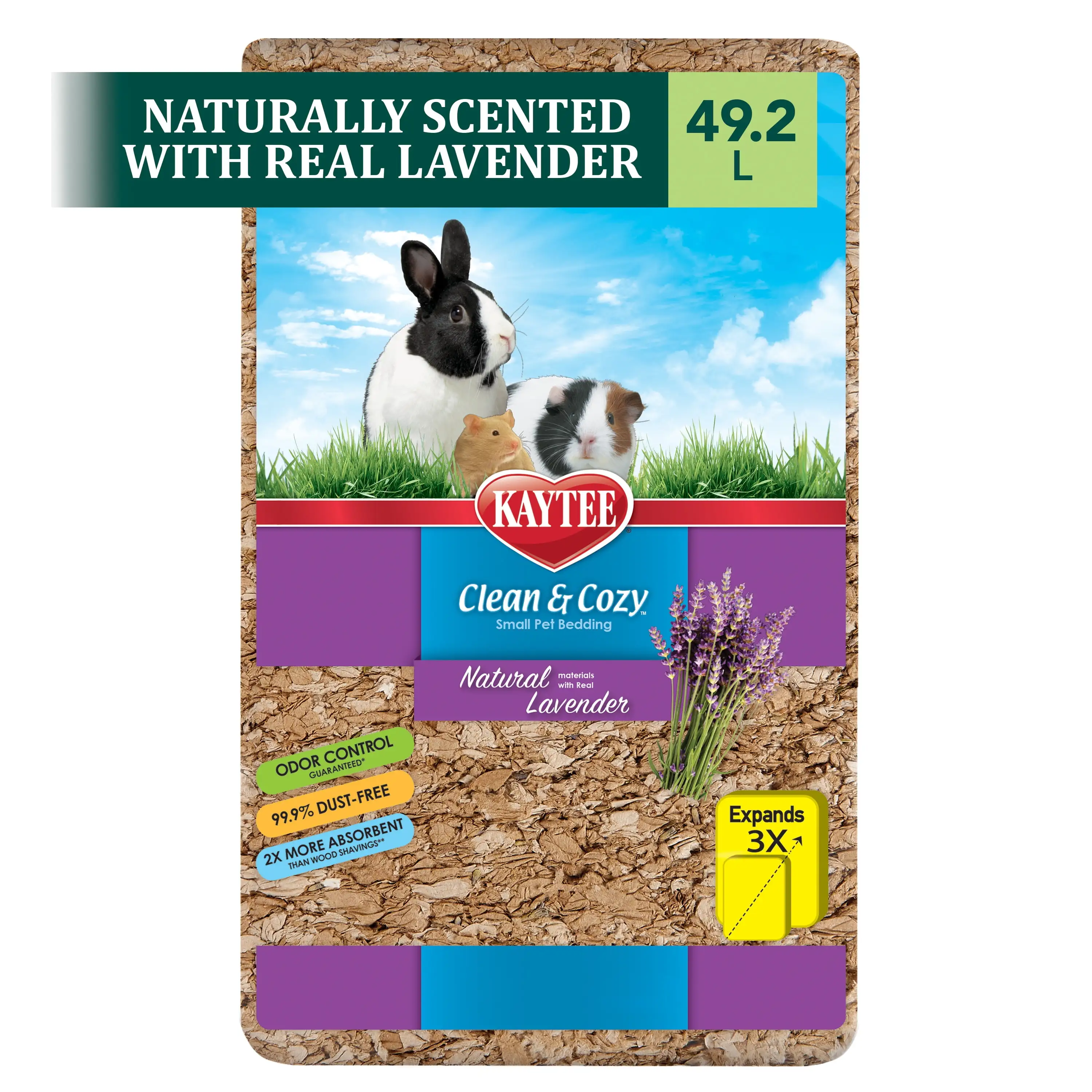 Kaytee Clean & Cozy Natural Bedding with Lavender for Rabbits. Hamsters & More. 49.2L