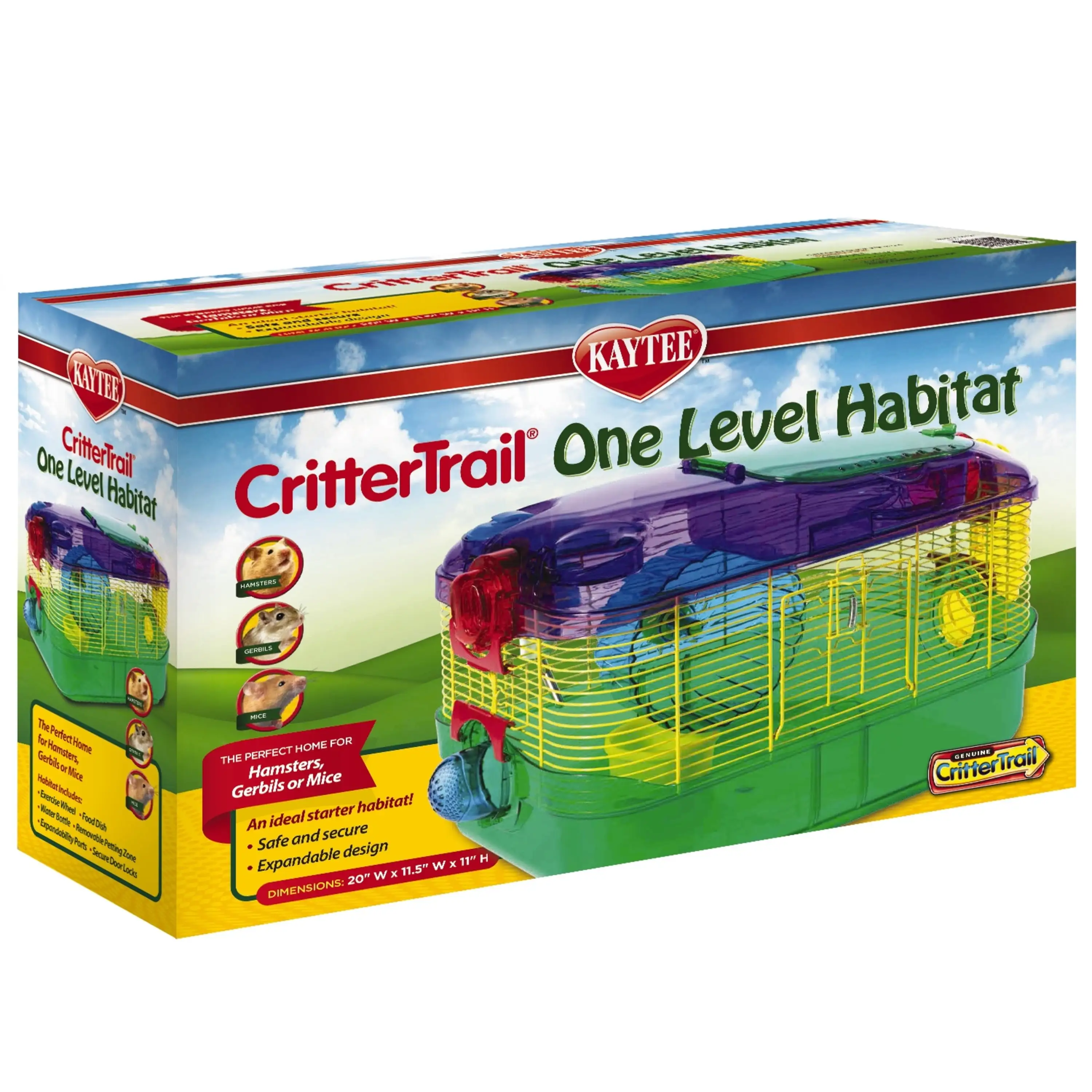 Kaytee CritterTrail One Level Habitat for Pet Gerbils. Hamsters or Mice