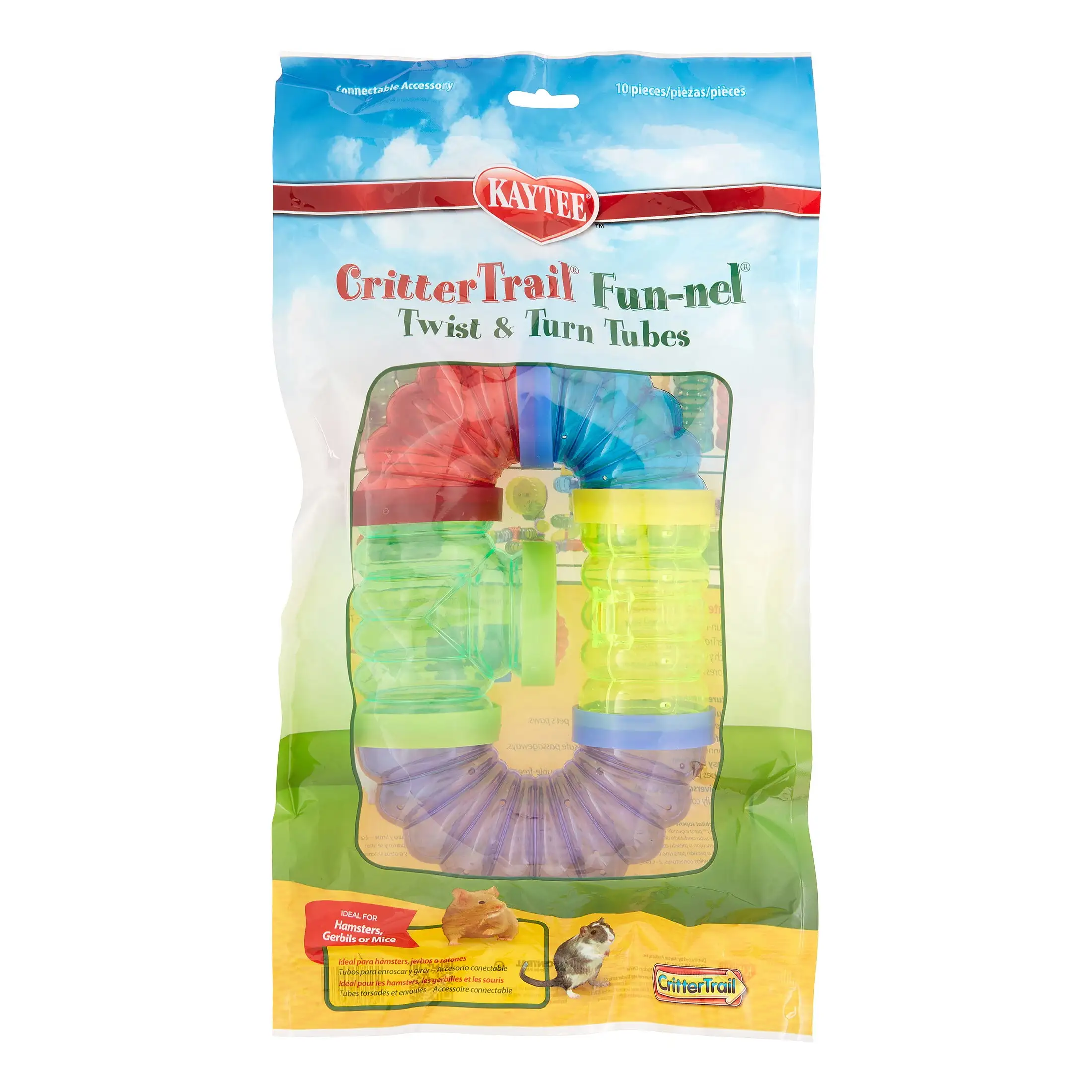 Kaytee CritterTrail Small Animal Fun-nels Twist & Turn Tubes. Assorted Colors