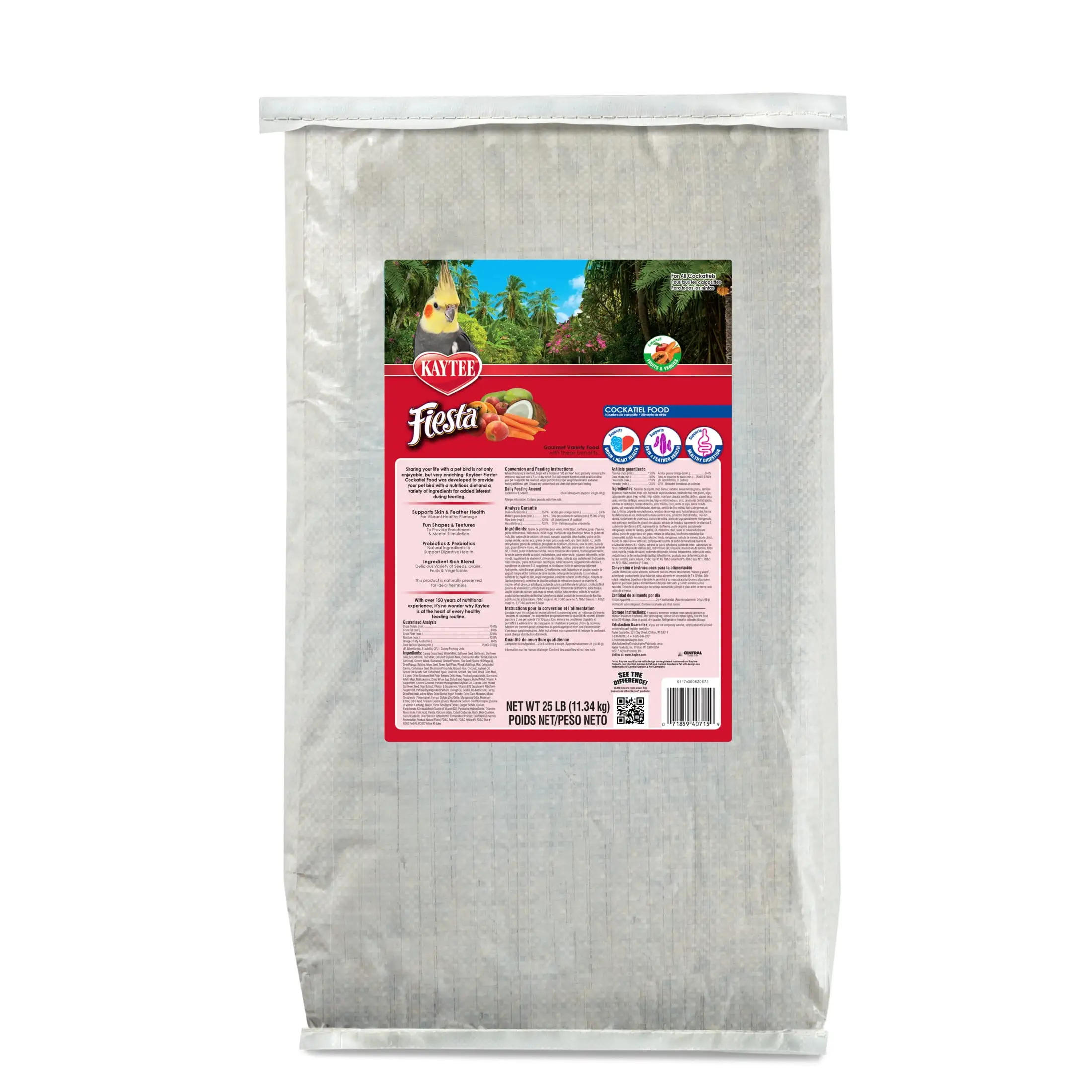 Kaytee Fiesta Cockatiel Food 25 lb