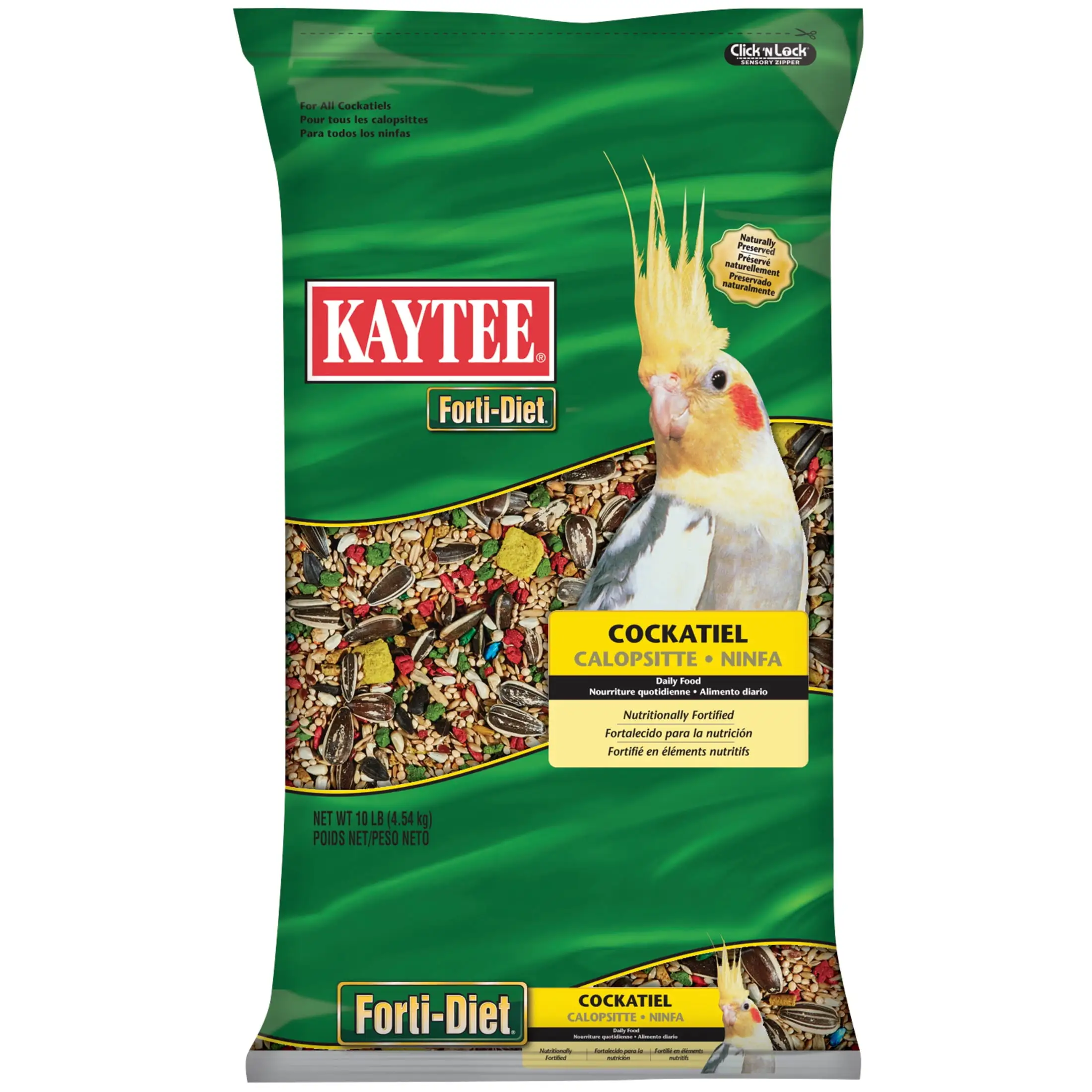 Kaytee Forti-Diet Cockatiel Pet Bird Food Seed. 10 lbs