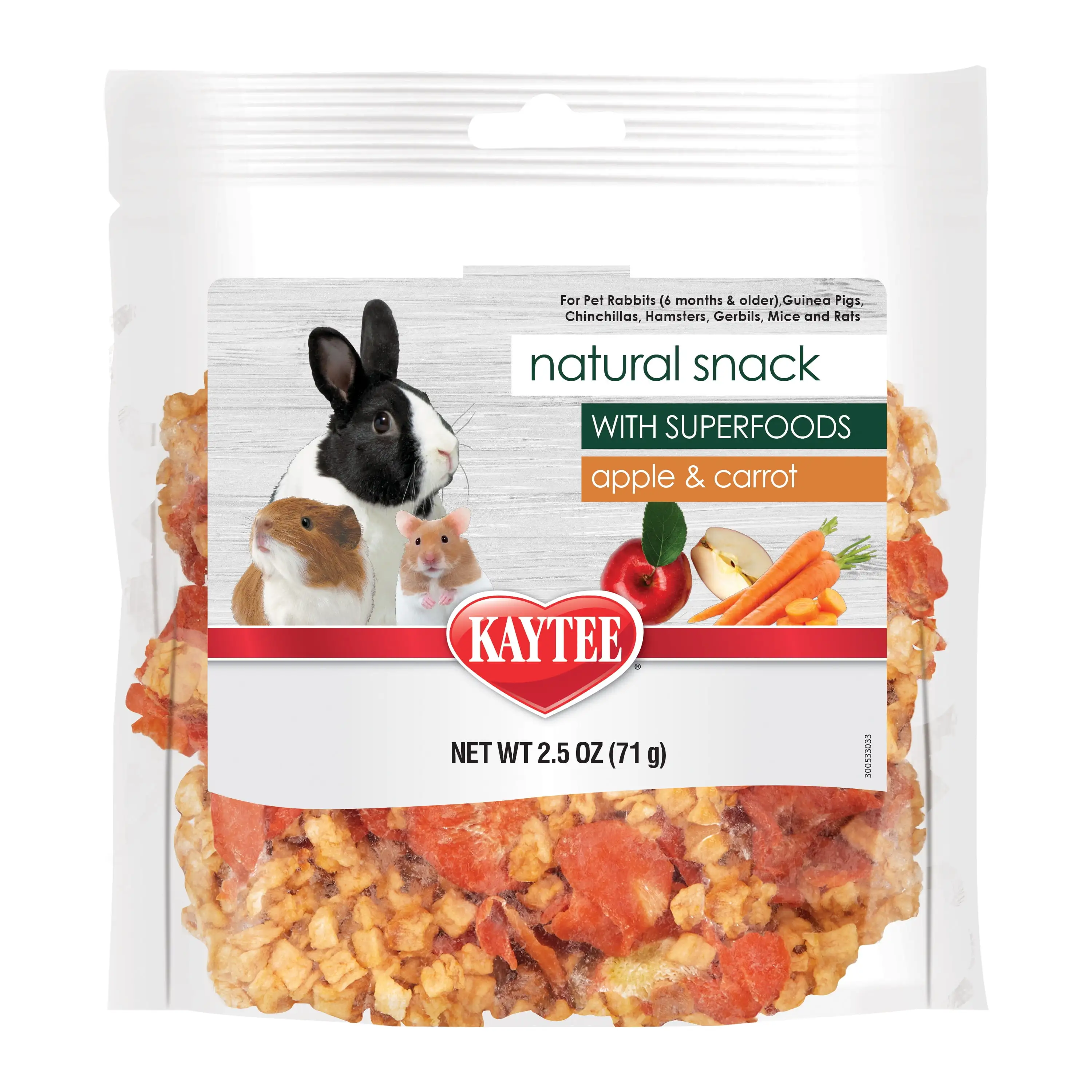 Kaytee Natural Snack with Superfoods Carrot & Apple Carrot and Apple Blend 2.5 Ounces