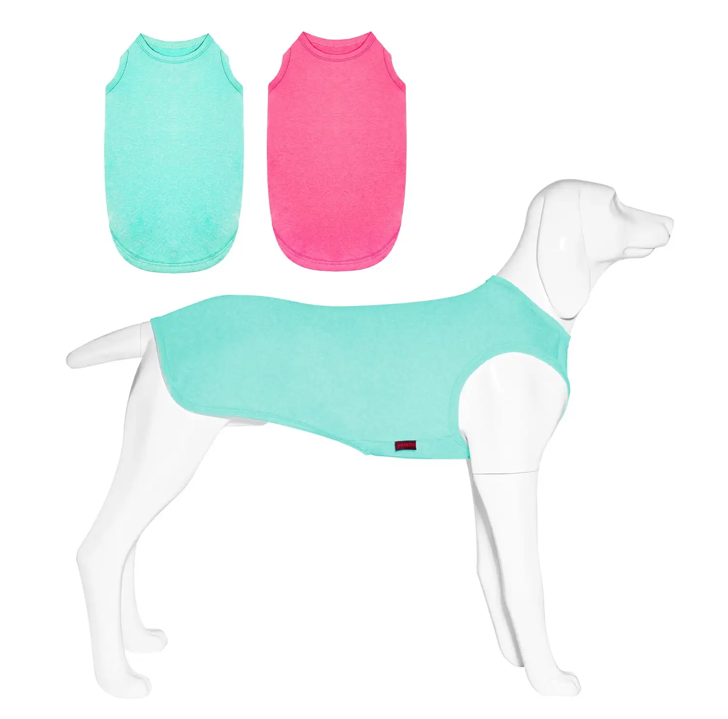 Kickred 2 Pack Summer Dog Shirts. Quick Dry Breathable Dog Clothes Pet Sleeveless Vest. Lightweight Stretchy Tank Top T-Shirts for Medium Dogs Boy Girl. L