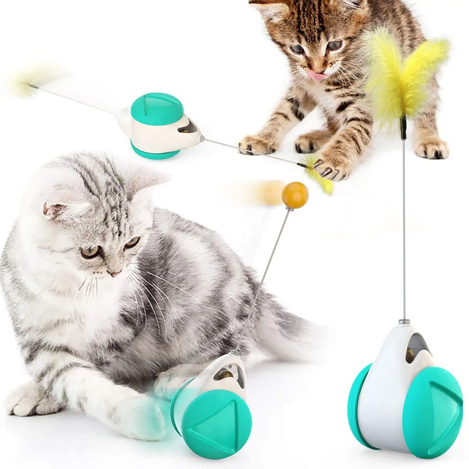 Kiplyki Wholesale 2024 New Tumbler Swing Toys for Cats Interactive Balance Car Cat Toy