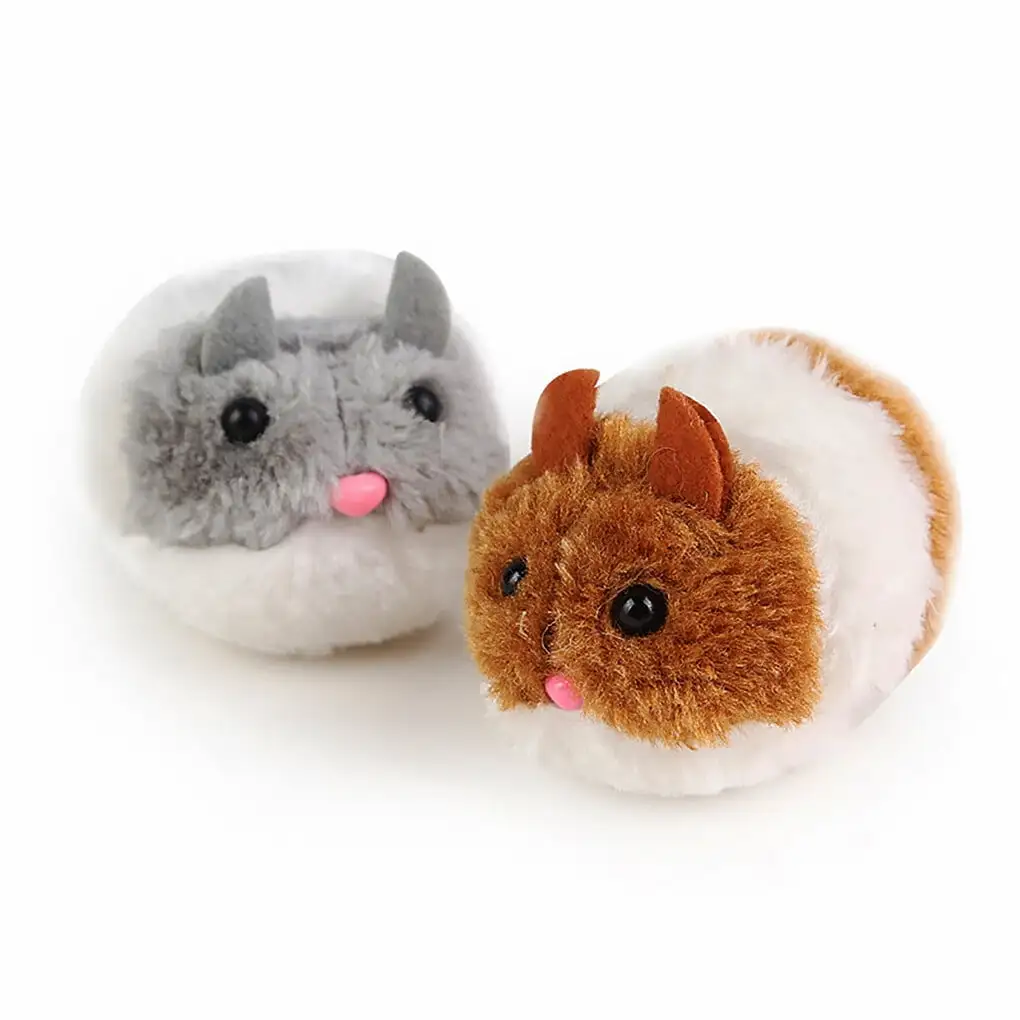 Kironypik Cute Cat Toys Plush Toy Shake Movement Mouse Pet Kitten Funny Rat Safety Grey