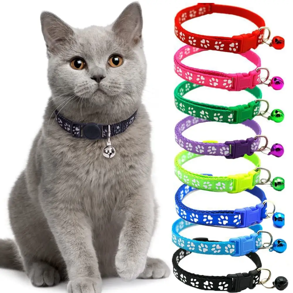 Kitten Collar with Bell. 2 Pack Breakaway Cat Collars with Safe Quick Release Buckle. Adjustable Soft Pet Collar for Small Medium Kitty Cats