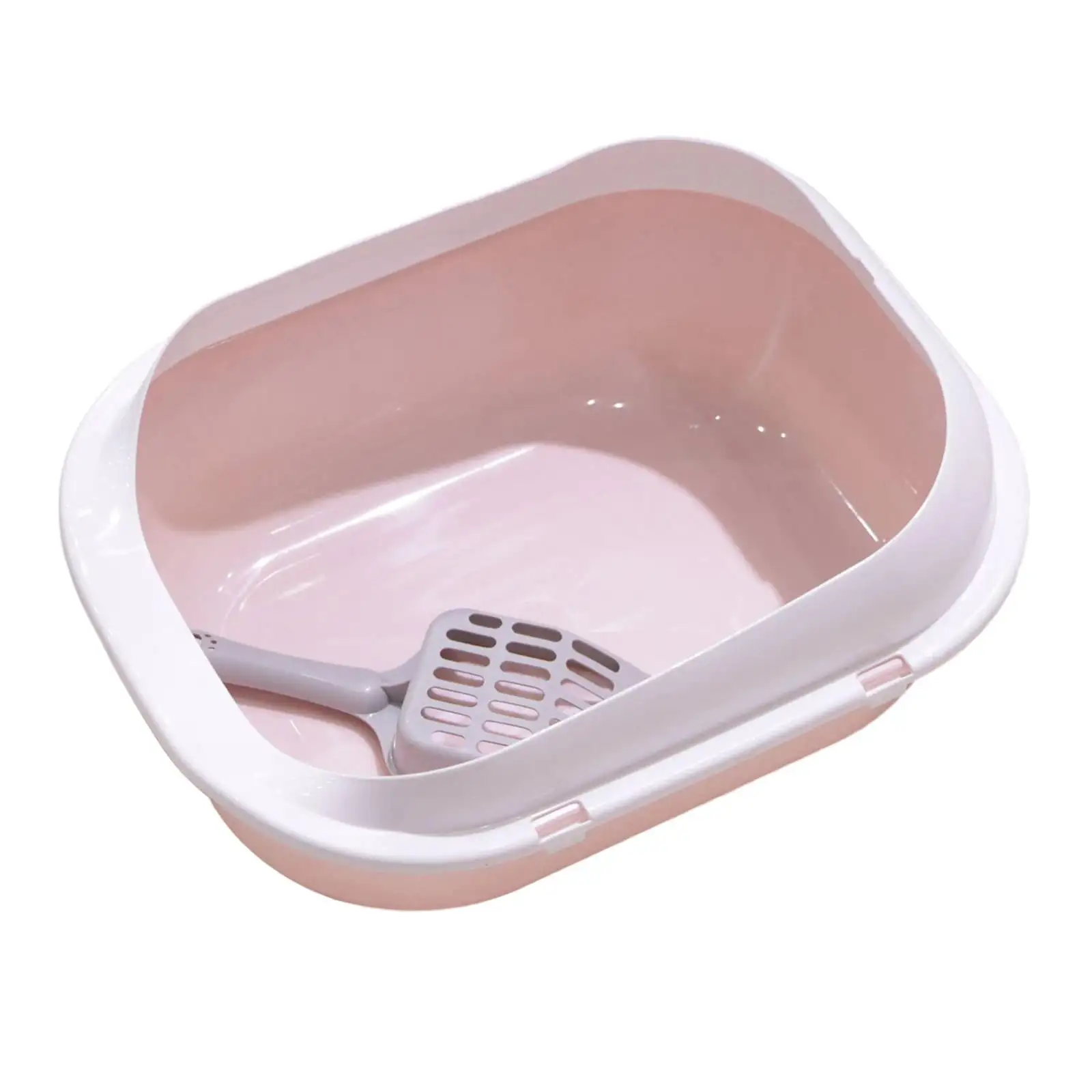 Kitten Toilet .Kitty Litter Pan. Open Top Pet Litter Tray .Durable Cat Sandbox with High Side Cat for Dog Small Pets Pets Supplies pink