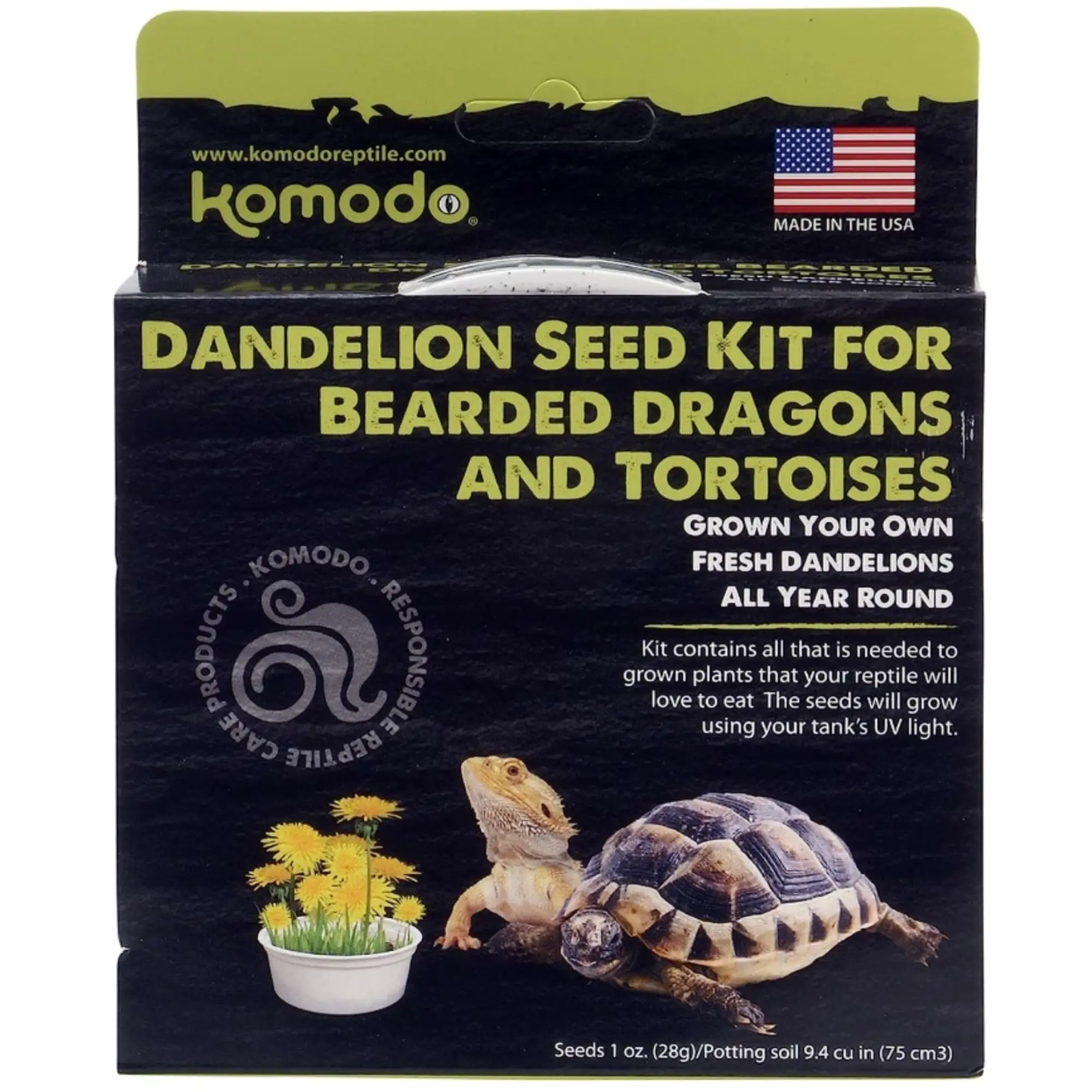 Komodo Dandelion Seed Kit for Bearded Dragons and Tortoises