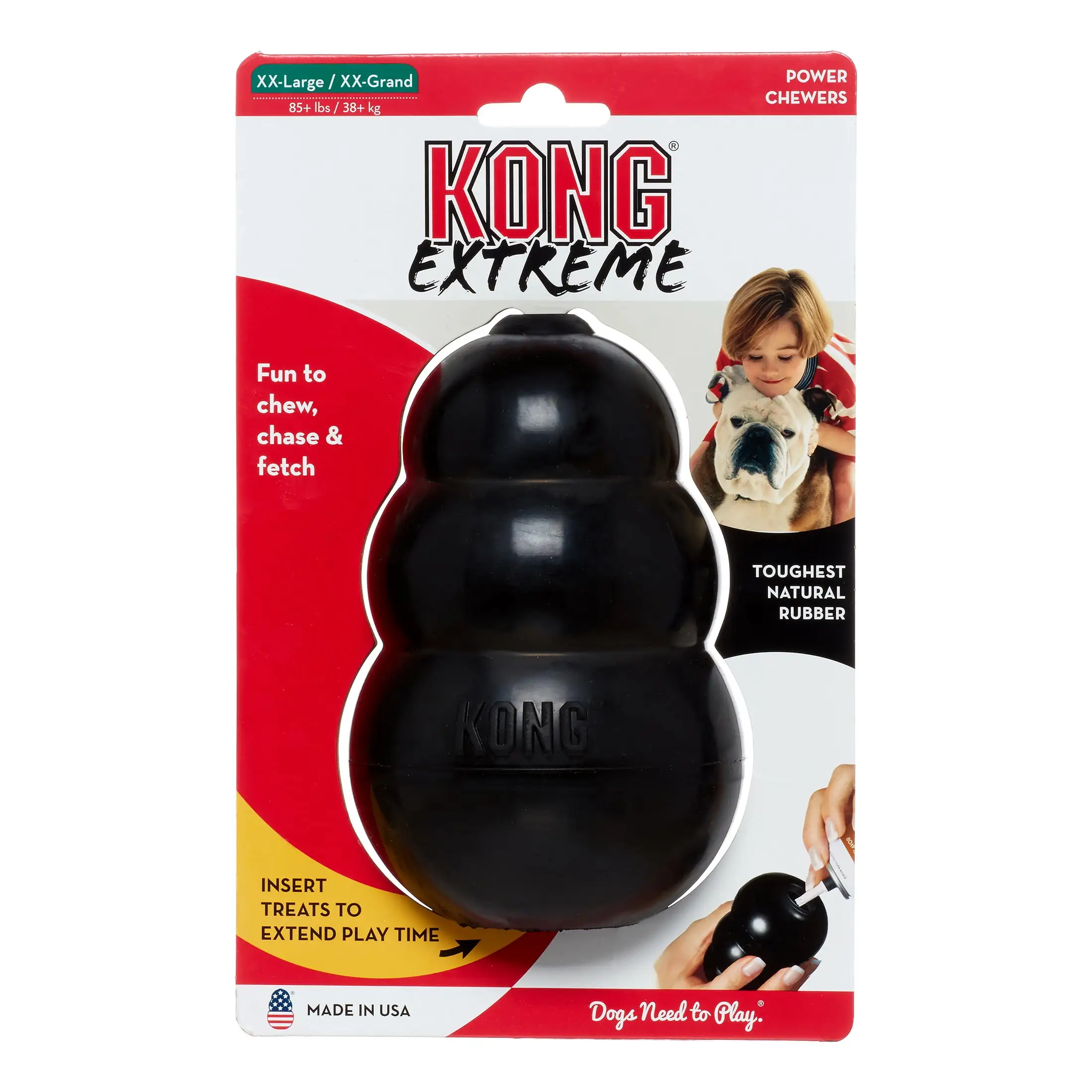 Kong Extreme Rubber Dog Toy. Black XX-Large. Dogs over 85 lbs