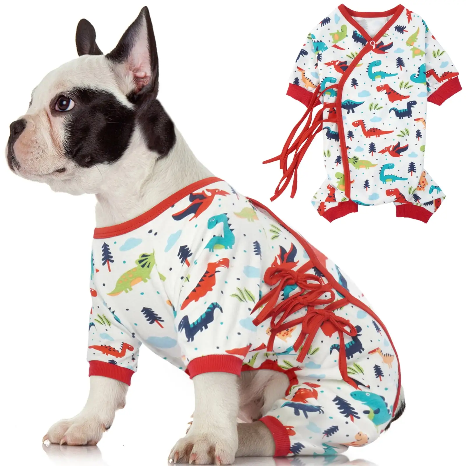 Kuoser Dog Pajamas Dog Jumpsuit Soft Cotton Dog Pjs Puppy Jammies Pet Onesie for Dogs Cats