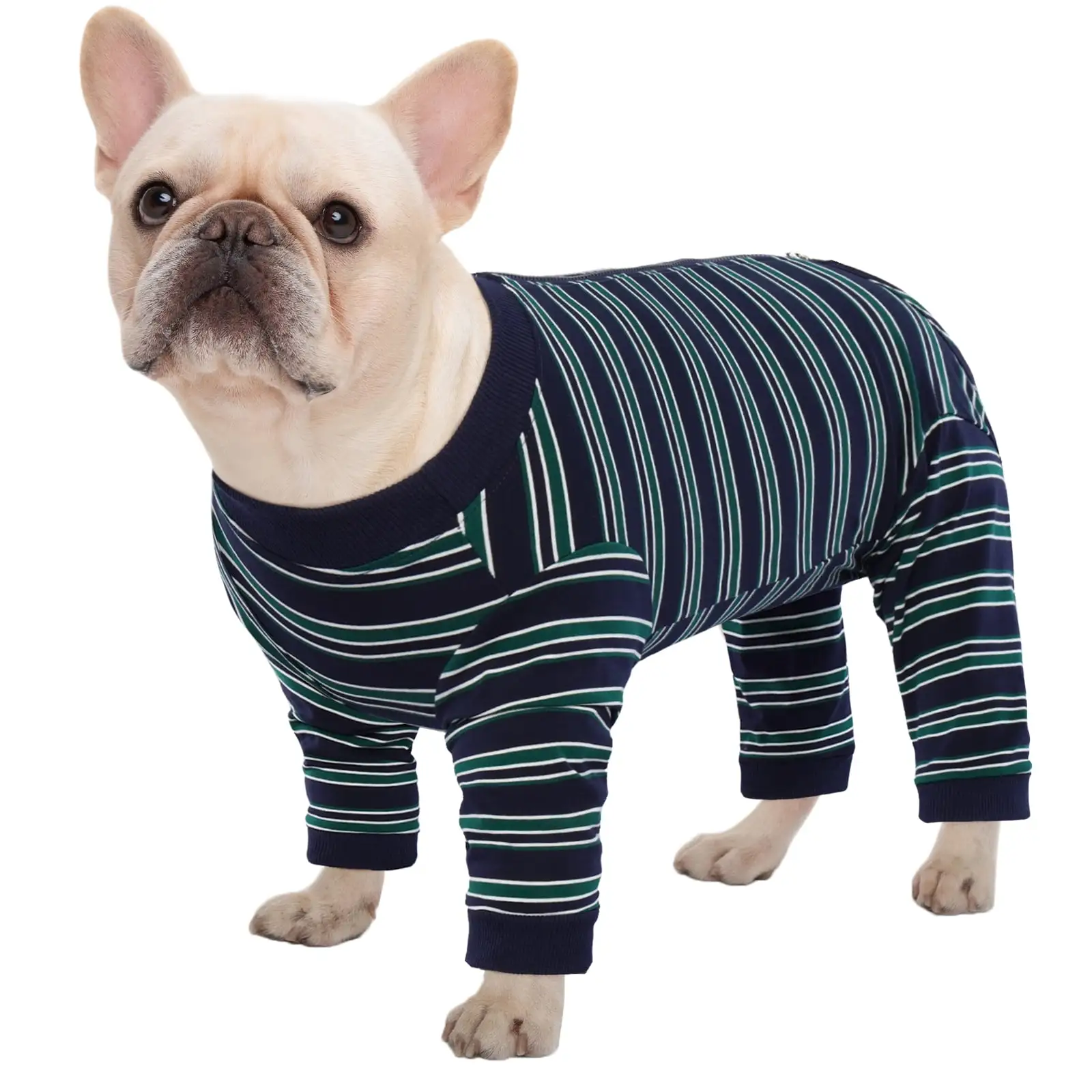 Kuoser Recovery Suit for Dogs Soft Long Sleeve Dog Onesie for Medium Large Dogs. navy blue. M