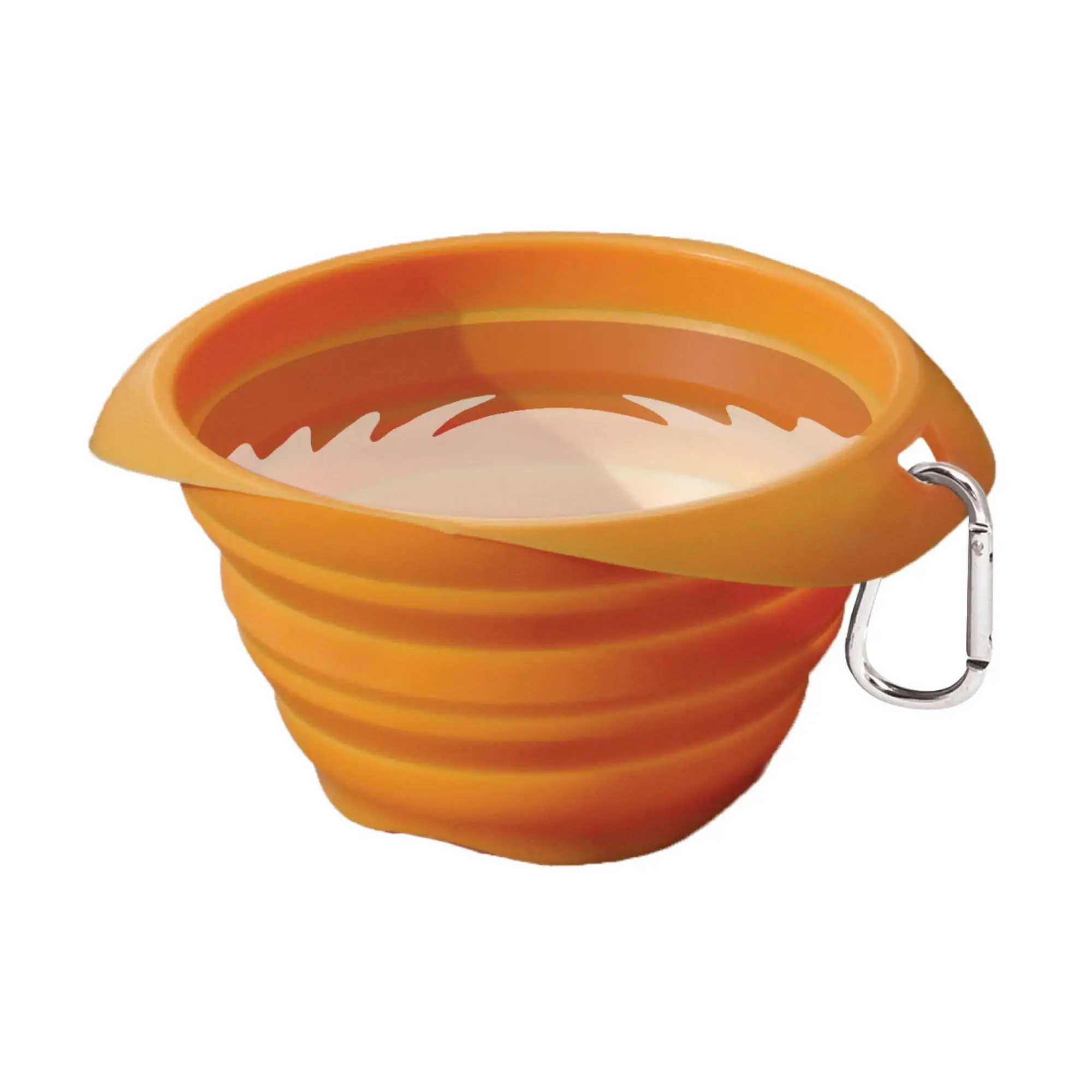 Kurgo Collaps-A-Bowl for Dogs. Collapsible Travel Dog Bowl. Pet Food & Hiking Water Bowl. Food Grade Bowl for Dogs. Travel Accessories for Pets. Includes Carabiner (24 oz. Orange)