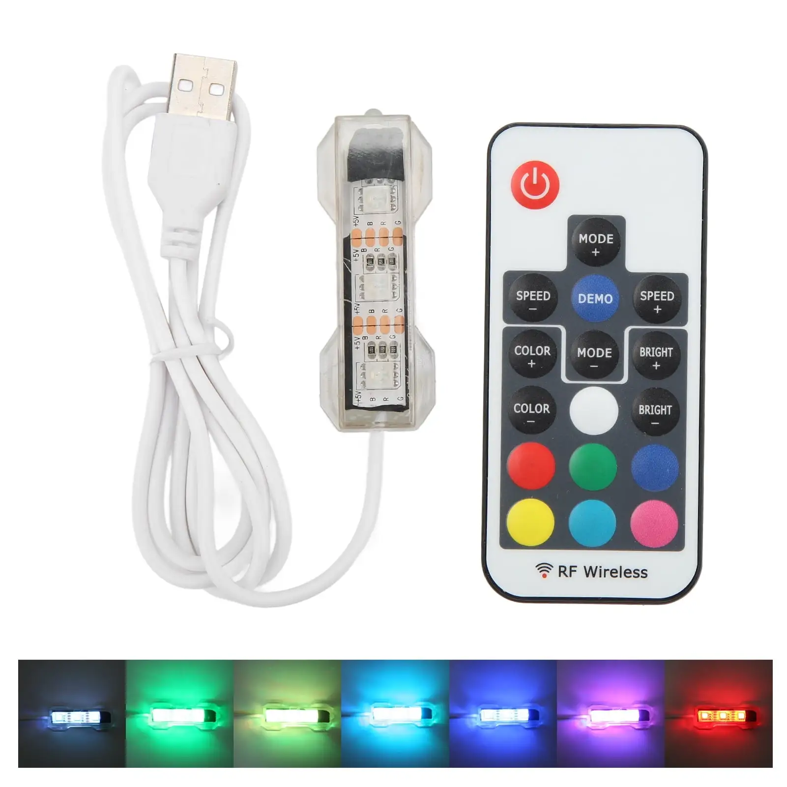 LED Aquarium Light. Colorful USB Charging Underwater Light Light Weight For Small Fish Tanks For Medium Fish Tanks White Line