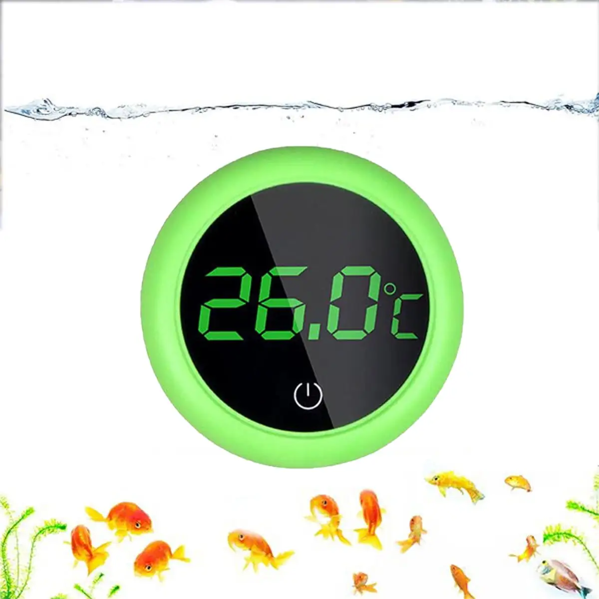 LED Aquarium Thermometer. 5S Refresh Speed Touch Screen Fish Tank. High Accurate to ??0.1??C. Wide Range of Displayed. Energy-Saving and Stick-on Thermometer for Fish-Green