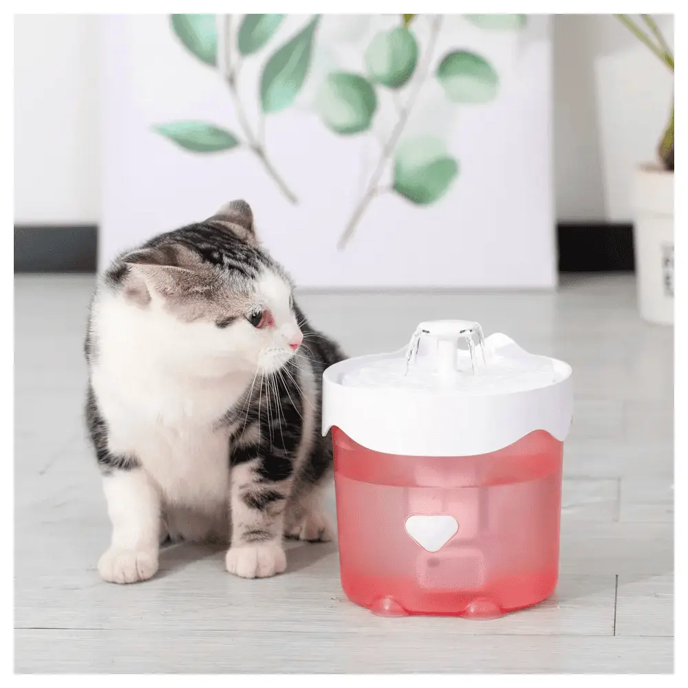 LINKSTYLE Cat Water Fountain with 1.4L Ultra Quiet Pet Water Fountain Auto Water Bowl For Dogs and Cats with LED Indicator