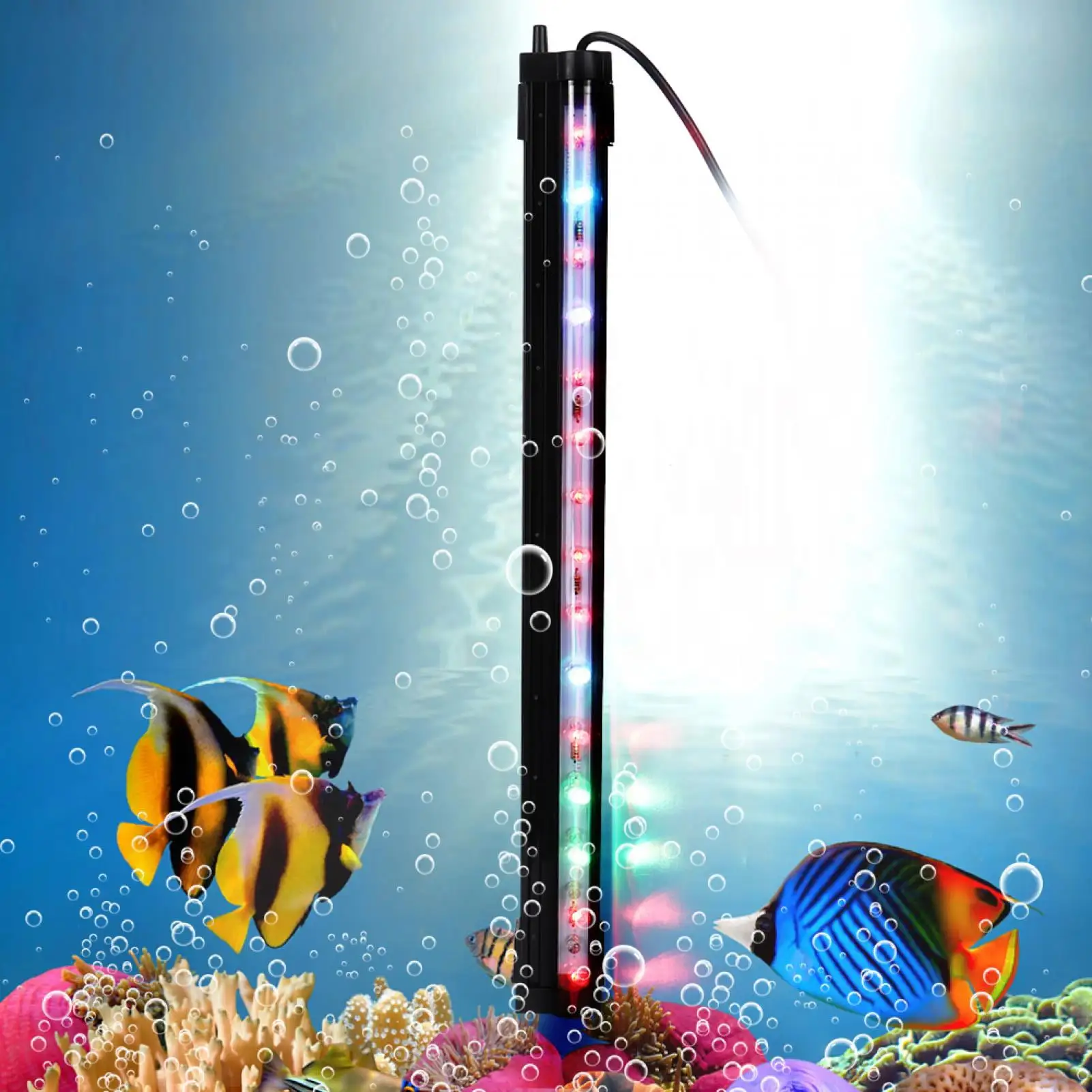 LYUMO Multi-Purpose LED Colorful Light Strip Bubble Light Bar for Aquarium Fish Tank 100-240v EU.LED Aquarium Light.Colorful Fish Tank Light