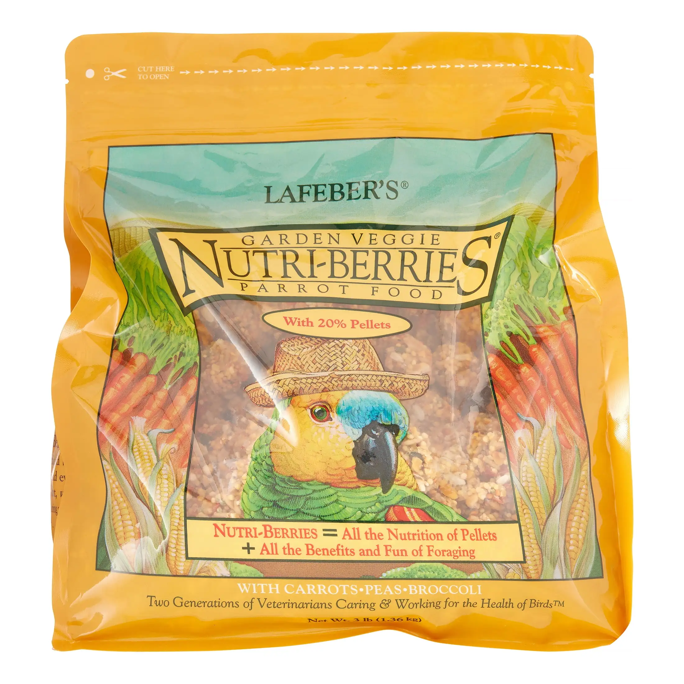 Lafeber Nutri-Berries Garden Veggie Parrot Bird Food. 3 Lb