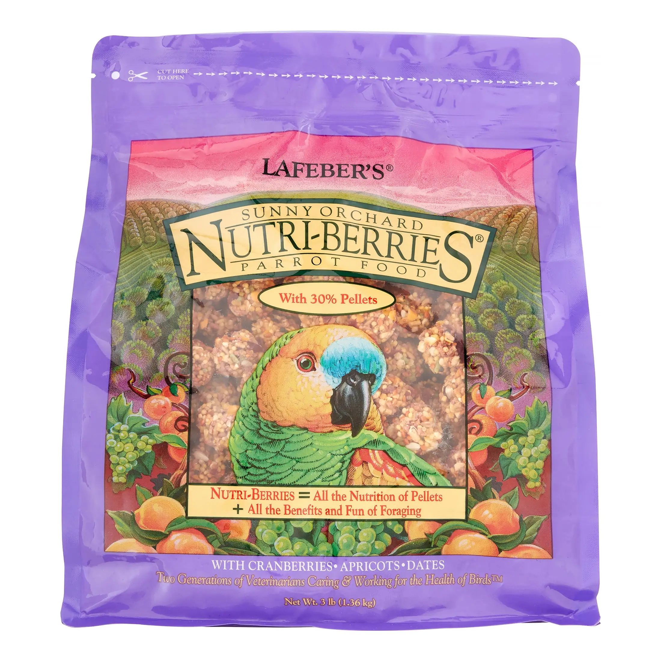 Lafeber's Gourmet Sunny Orchard Nutri Berries for Parrots. 3 Lb