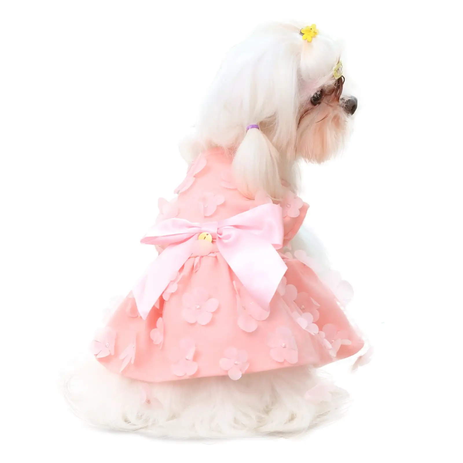 Laifug Dog Dress Puppy Print Princess Dog Dress Cute Party Wear (Pink. XS-L)