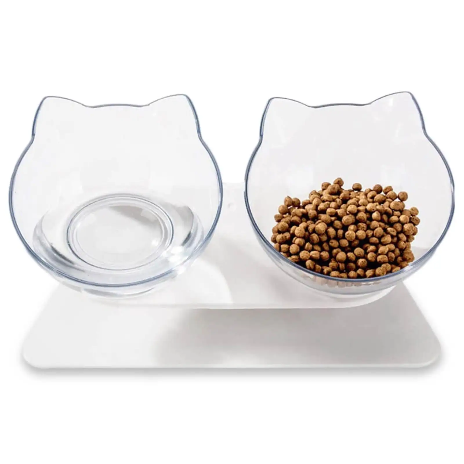 Laifug Elevated Double Cat Bowls. Pet Feeding Bowl | Raised the Bottom for Cats and Small Dogs