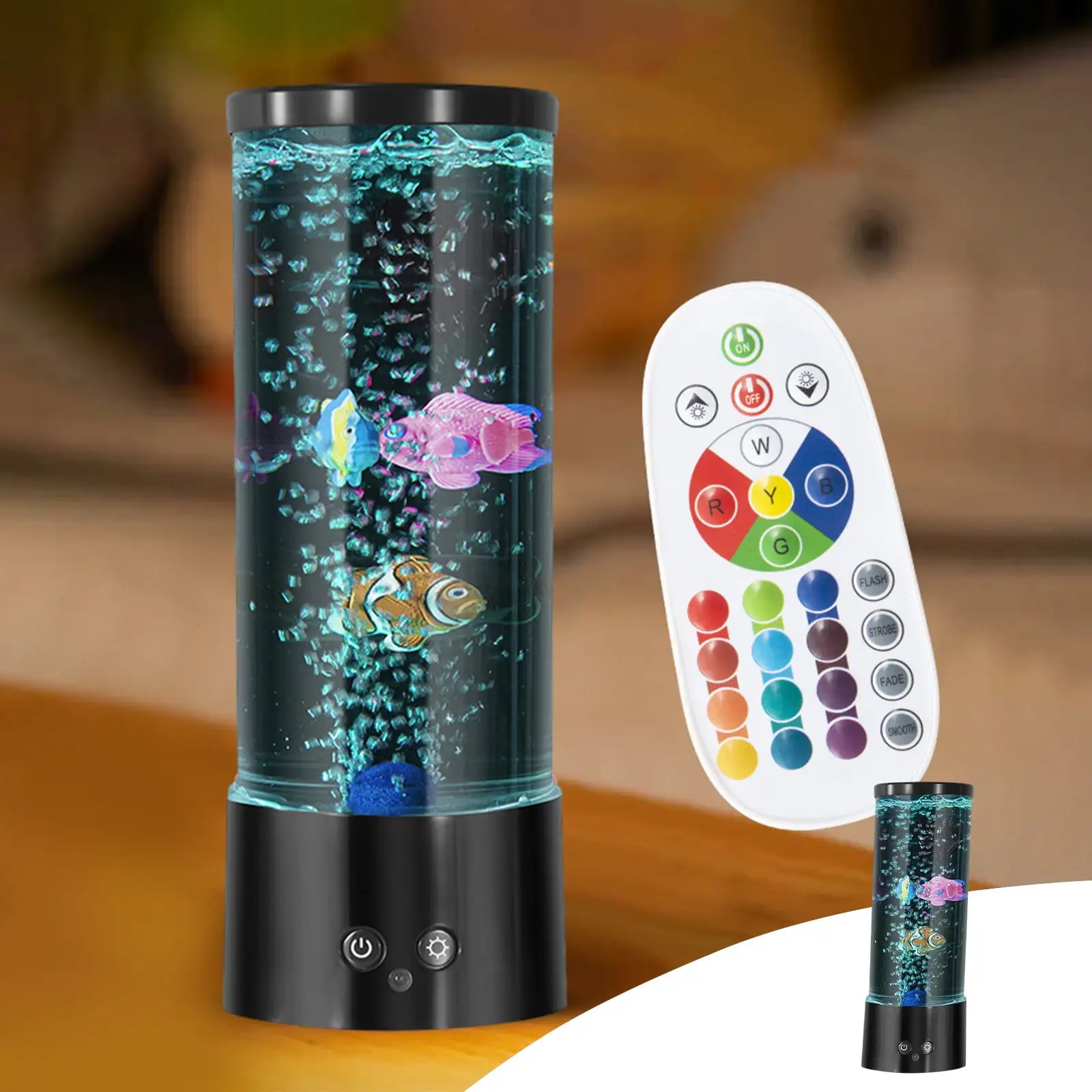 Lamps LED Fish Lava Lamp. Fish Aquarium Decorative Lamp With Remote Control. Mini Bubble Lamp With Multi-Color Changing Aquarium Light. Aquarium Lava Lamp Clearance