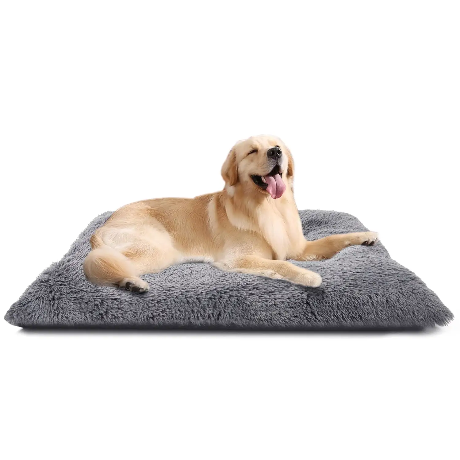 Large Dog Bed. Plush Fluffy Dog Cage Bed up to 65lb. Orthopedic Dog Bed Washable Pet Bed with Non Slip Bottom for Large and Medium Dogs. Soft Plush Dog Crate Bed . 35x27. Gray