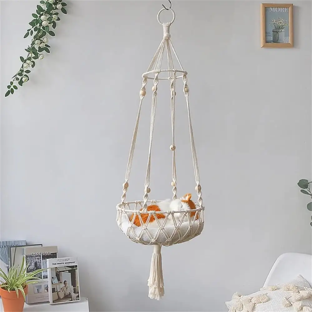 Large Macrame Cat Hammock.Macrame Hanging Swing Cat Dog Bed Basket Home Pet Cat Accessories Dog Cat's House Puppy Bed Gift