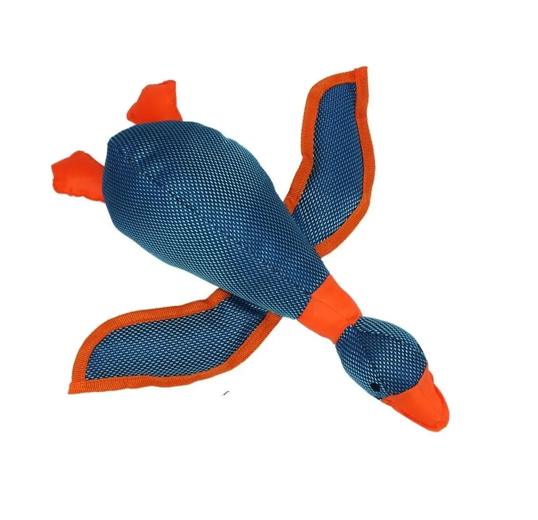 Large Tough Duck Toys for Big Dogs Durable Aggressive Chewer Play Toss Fetch (Blue)