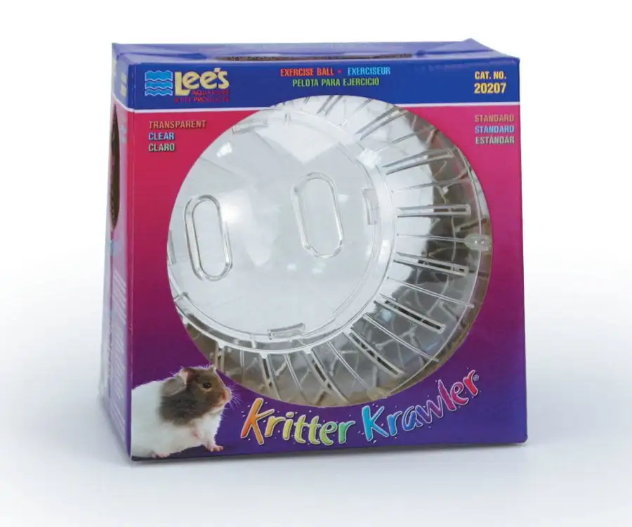 Lee's Aquarium & Pet Products Kritter Krawler Clear View-Thru Running Ball Clear Standard