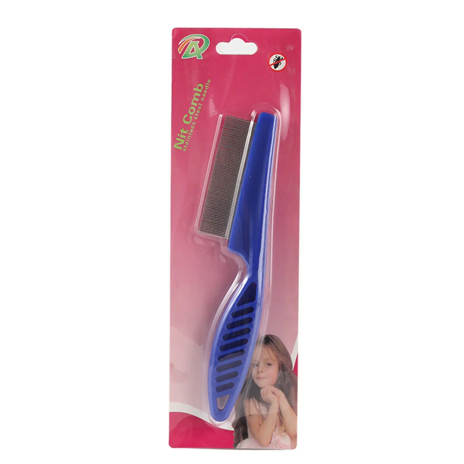 Leesechin Cardboard Package Pet Comb Flea Comb Dog Cats Stainless Steel Dense Tooth Comb Needle Comb