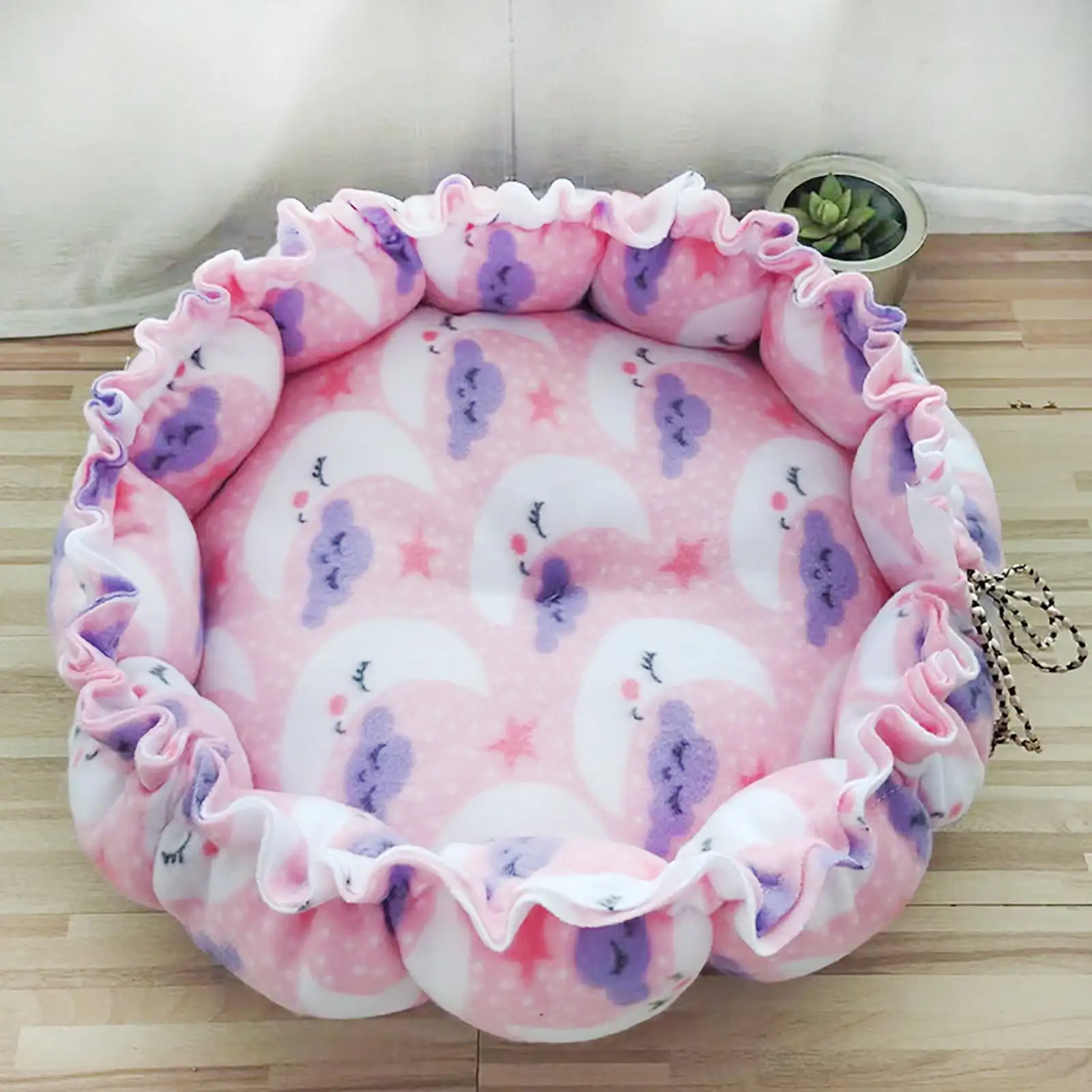 Leesechin Small Dog Bed Cat Bed with Hooded Blanket. Cozy Cuddler Luxury Puppy Pet Bed. Donut Round Calming Anti-Anxiety Dog Burrow Cave Bed - Anti-Slip Bottom and Machine Washable