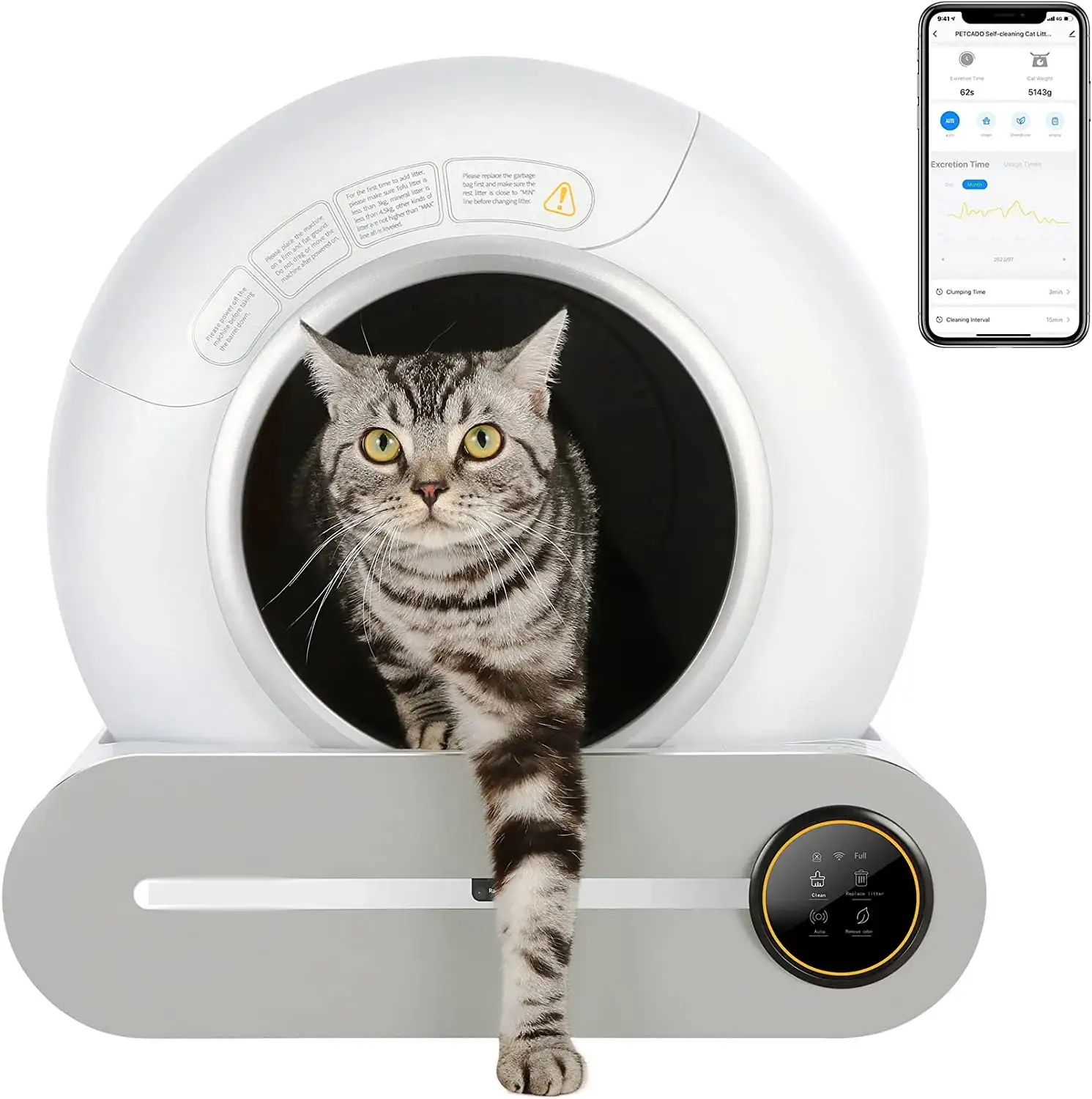 Lemulegu Self-Cleaning Cat Litter Box. Automatic Cat Litter Box with APP Control