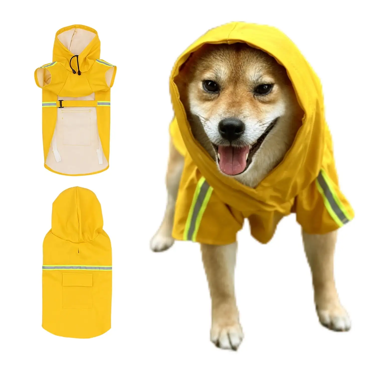 Lemulegu Waterproof Dog Hooded Raincoat - Keep Your Small Dog (6.6-11 lbs) Dry and Stylish in Any Weather