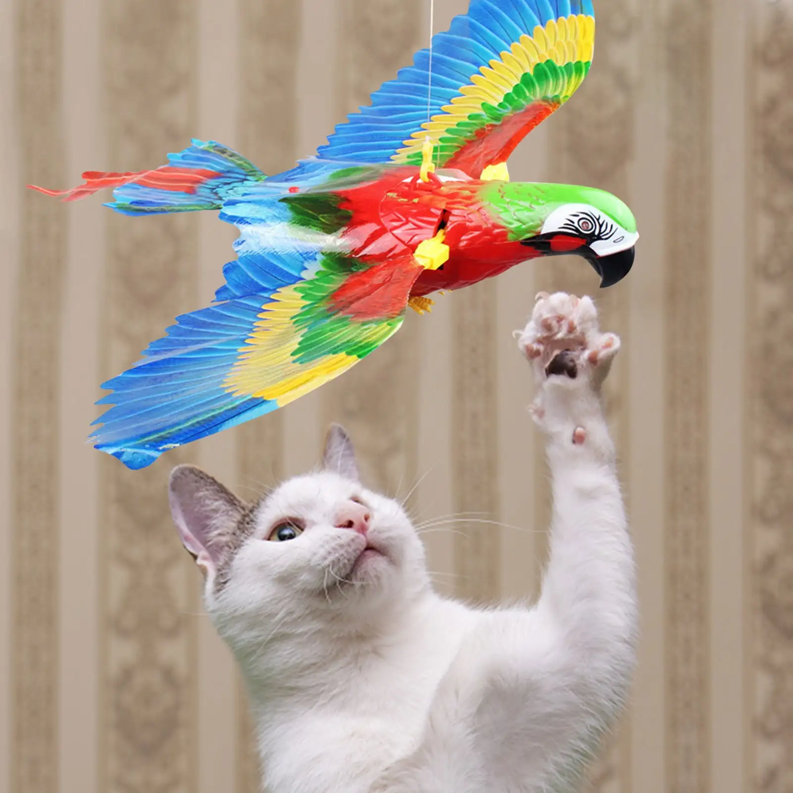 Leylayray Bird Interactive Cat Toy Electric Hanging Flying Bird Cat Funny Cat Stick Catch Rope Dog Toy pet bird toys parakeet