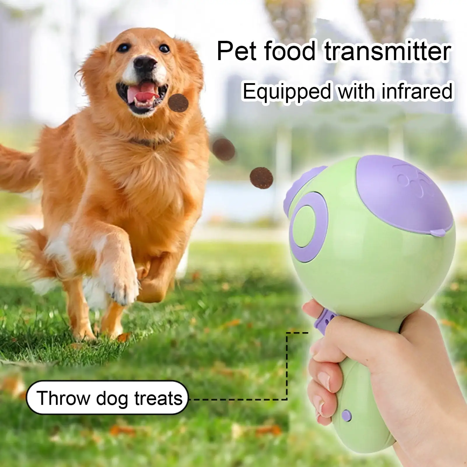 LiMimmuu Pet Feeder Launcher Interactive Pet Treat Dispenser Pet Treat Feeder with Long Range - Easy Trigger Operation. Interactive Play. Ideal for Puppy Snacks