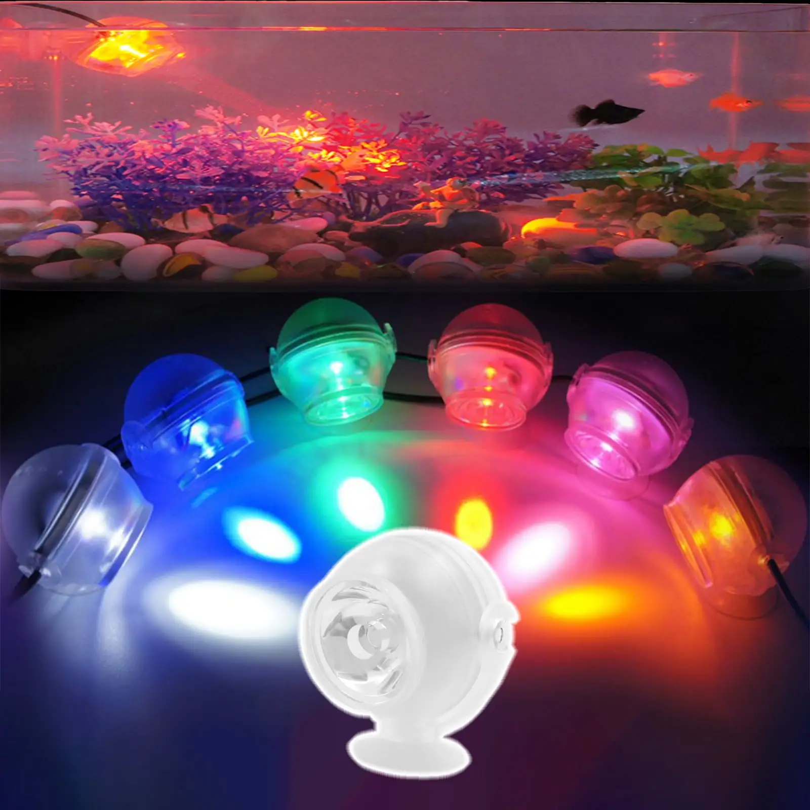 Light Bulbs Clearance Led Aquarium Light Colorful Fish Tank Highlight Submersible Spotlights Led Beads Water Proof Light Spotlights For Fish Tank Aquarium Fishbowl