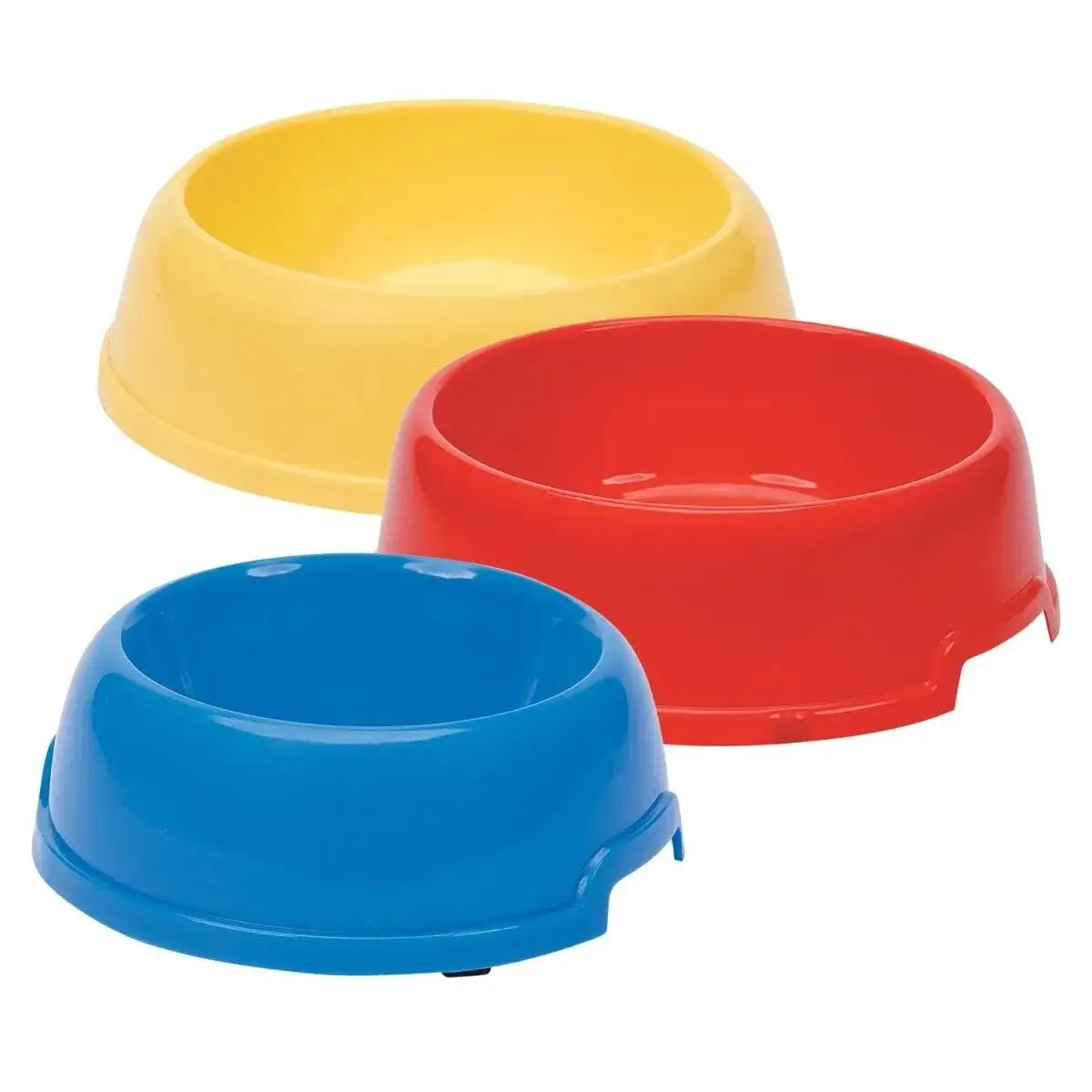 Lightweight Plastic Dog Single Feeding Bowls Durable Bright Colors Vary 1 Bowl (Small)