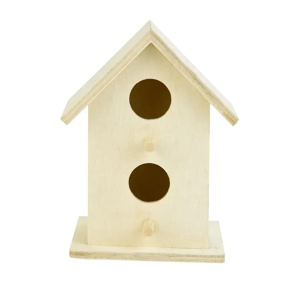 Lingouzi Bird House Birds Breeding Box. Double Window Wooden Bird House Outside Hanging Nesting Box Cage House.For Lovebirds Finch Canary Hummingbird Sparrow