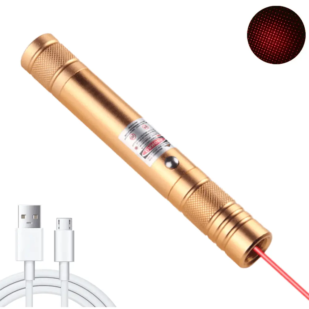 Long Range High Power Tactical Red Dot Light Presentation Pointer USB Recharge Outdoor Interactive Cat Laser Toy